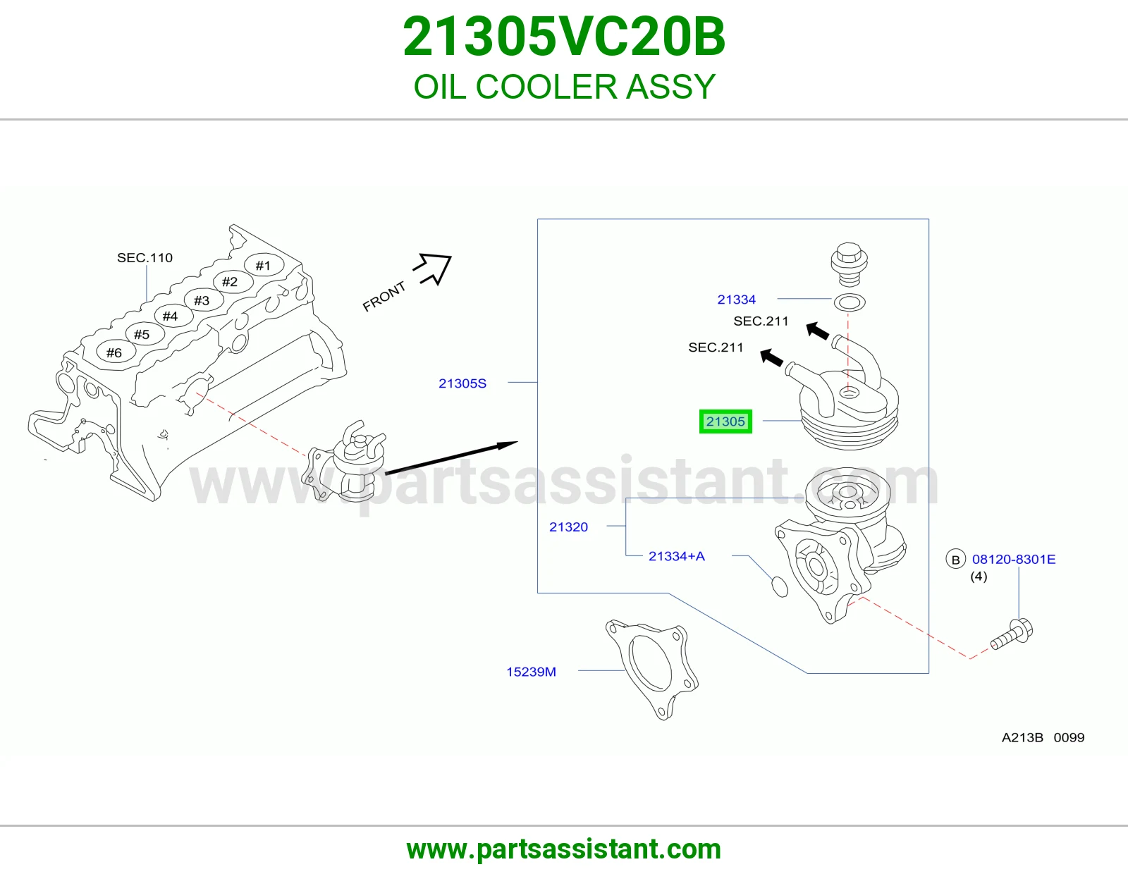 مبرد زيت مكينه 21305VC20B