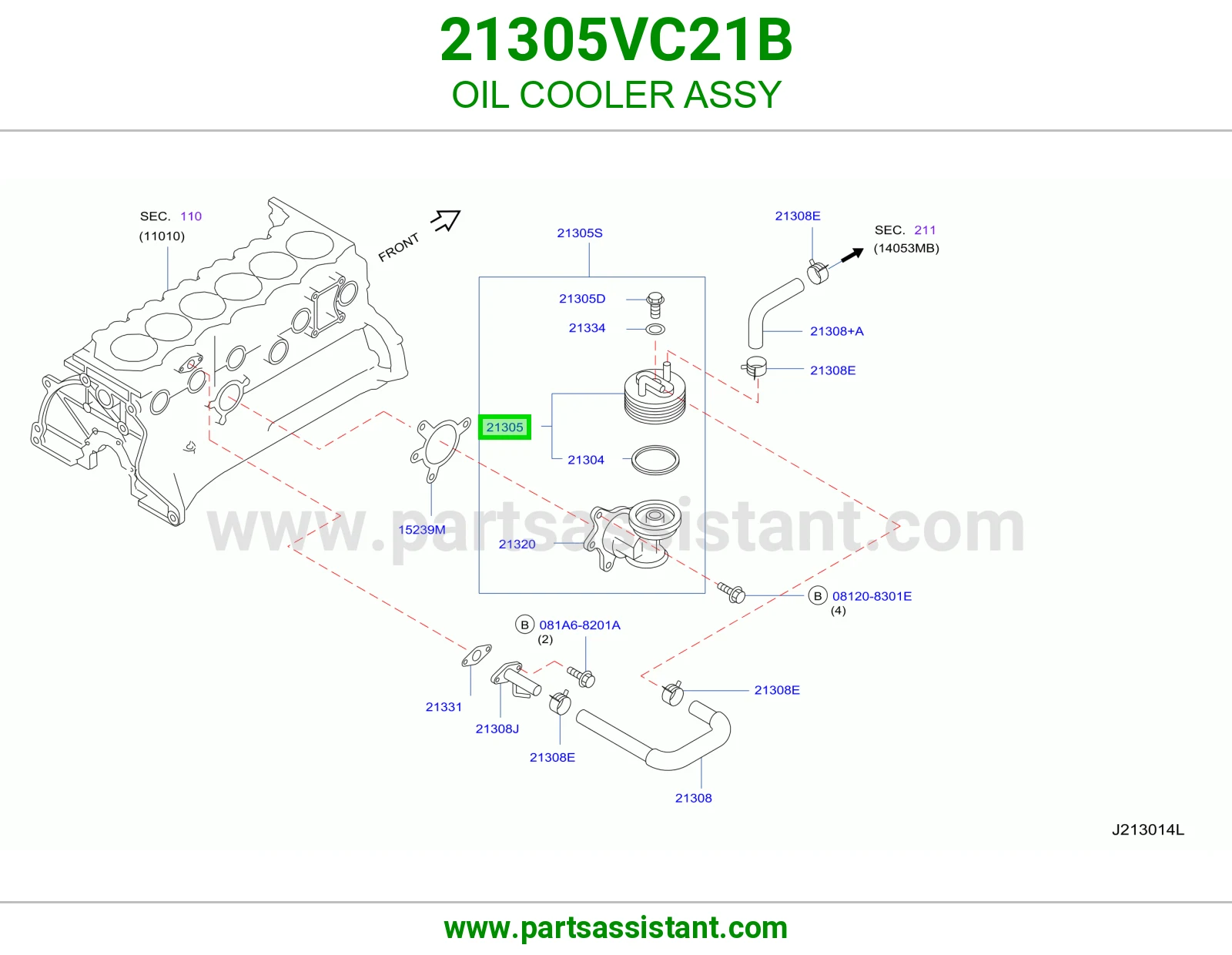 مبرد زيت مكينه 21305VC21B