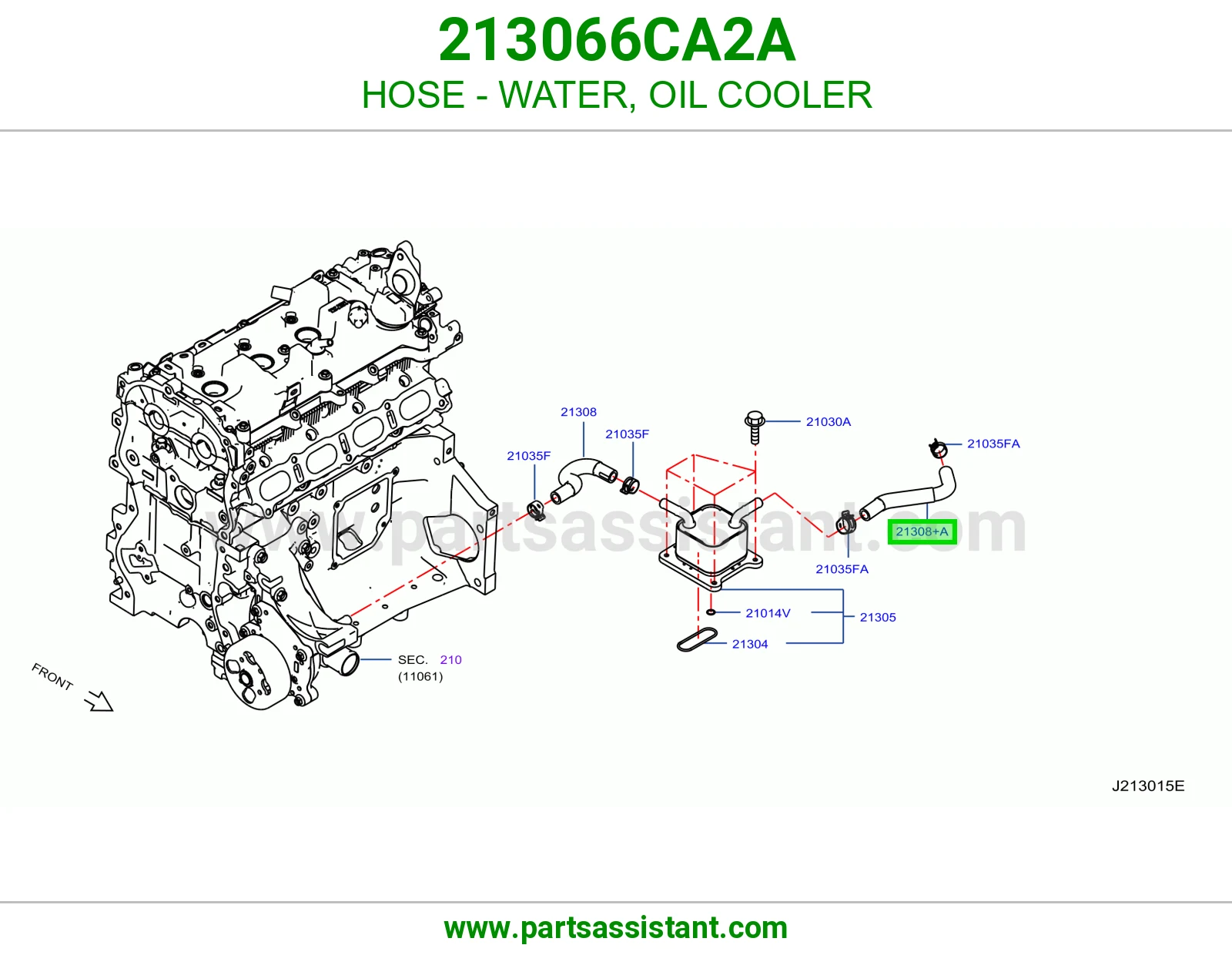 لي ماء مبرد زيت المكينه 213066CA2A