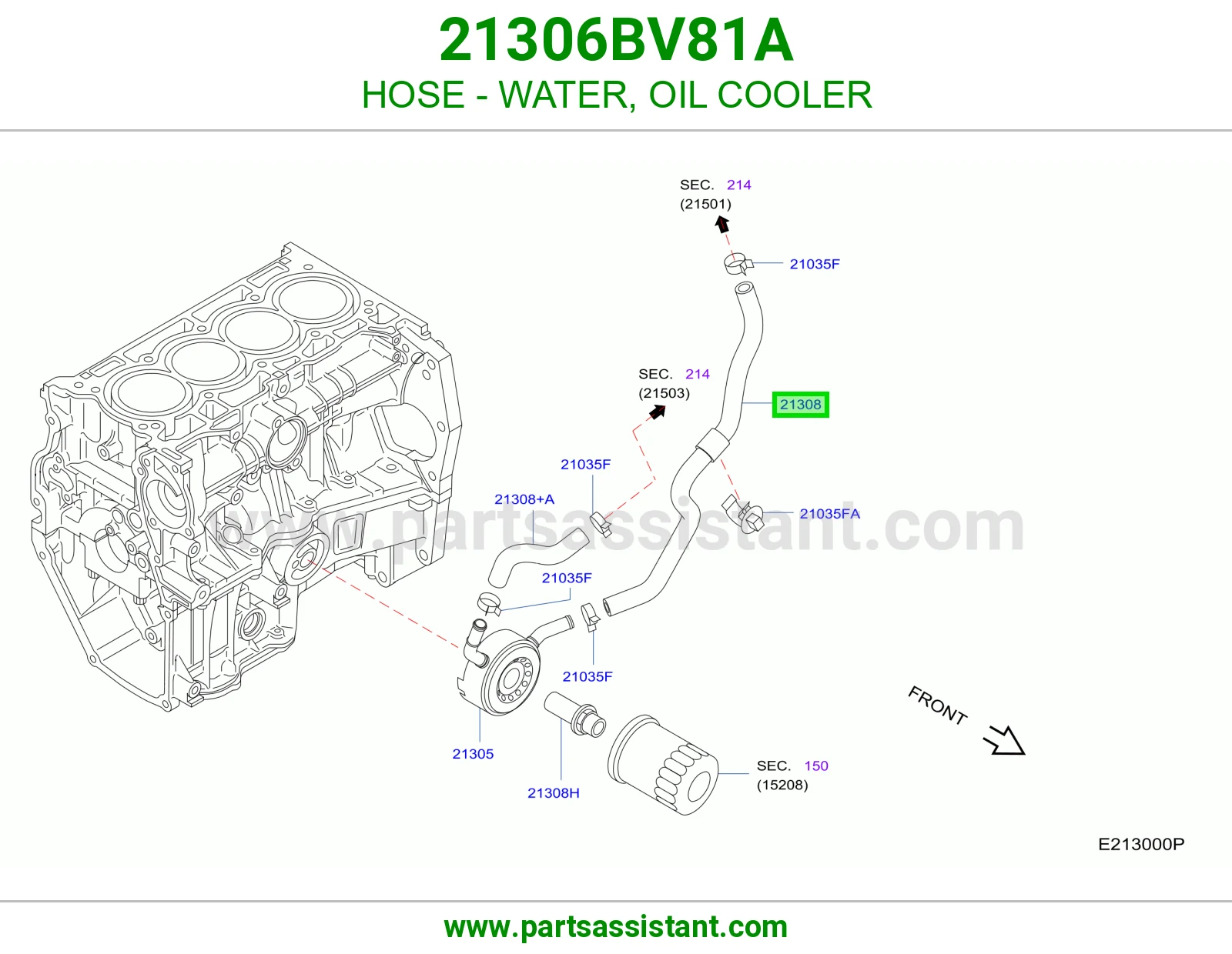 لي ماء مبرد زيت المكينه 21306BV81A