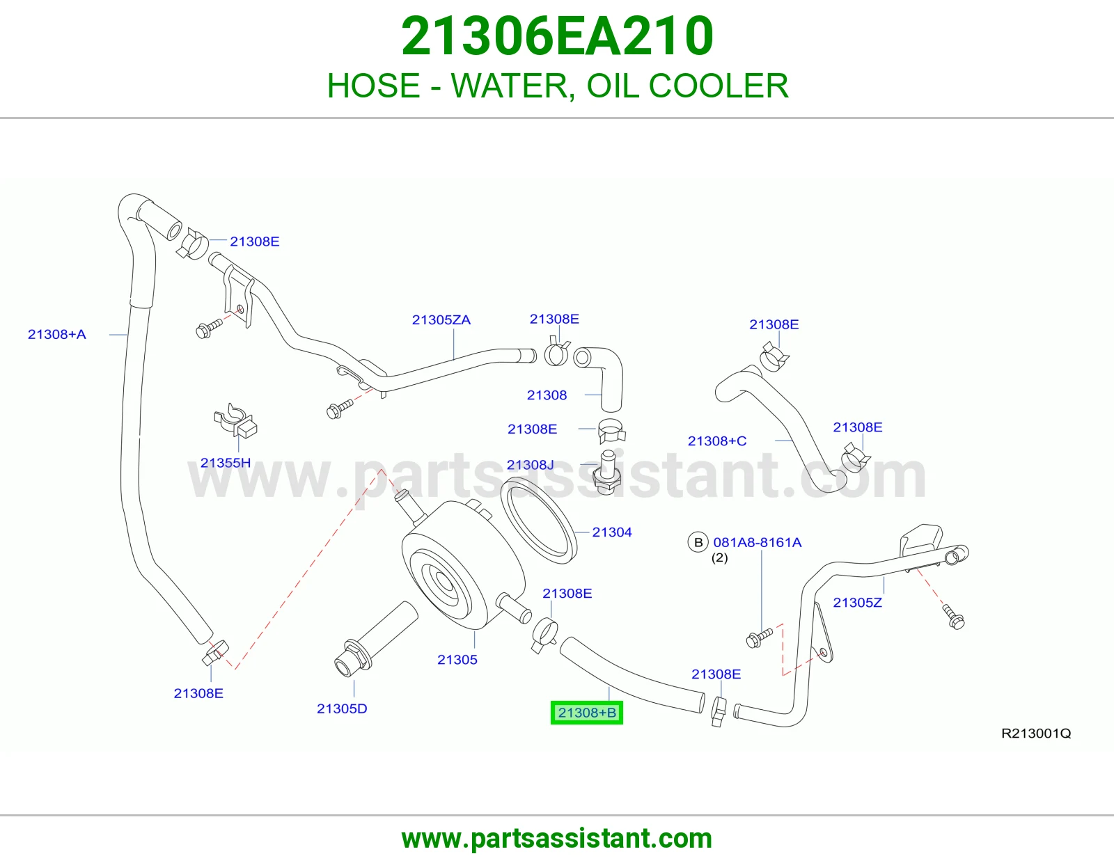 HOSE - WATER, OIL COOLER 21306EA210