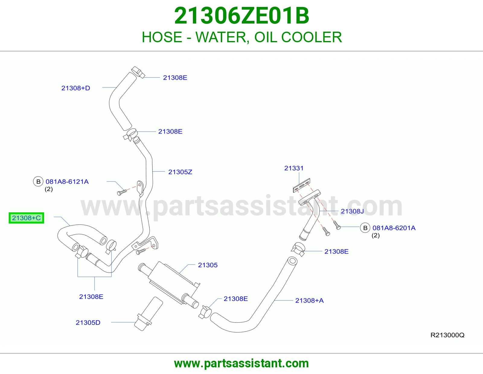 لي ماء مبرد زيت المكينه 21306ZE01B