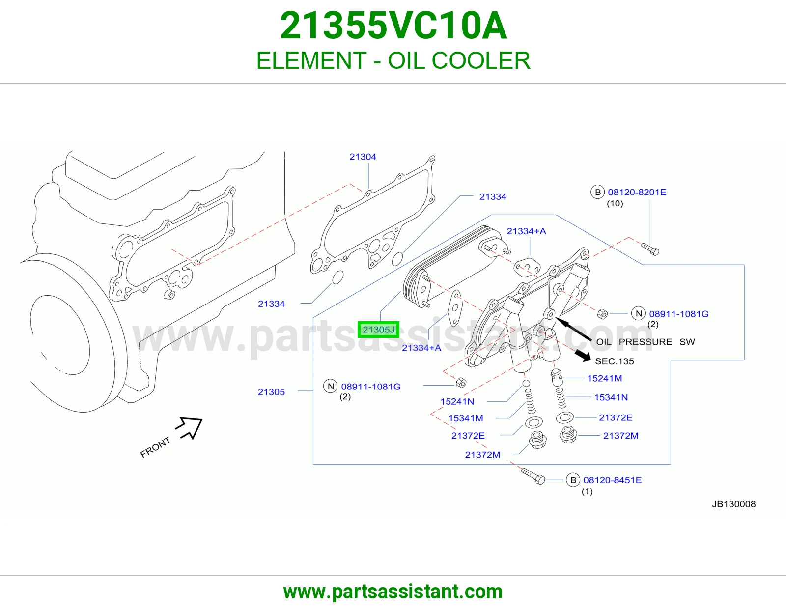 فلتر مبرد زيت 21355VC10A