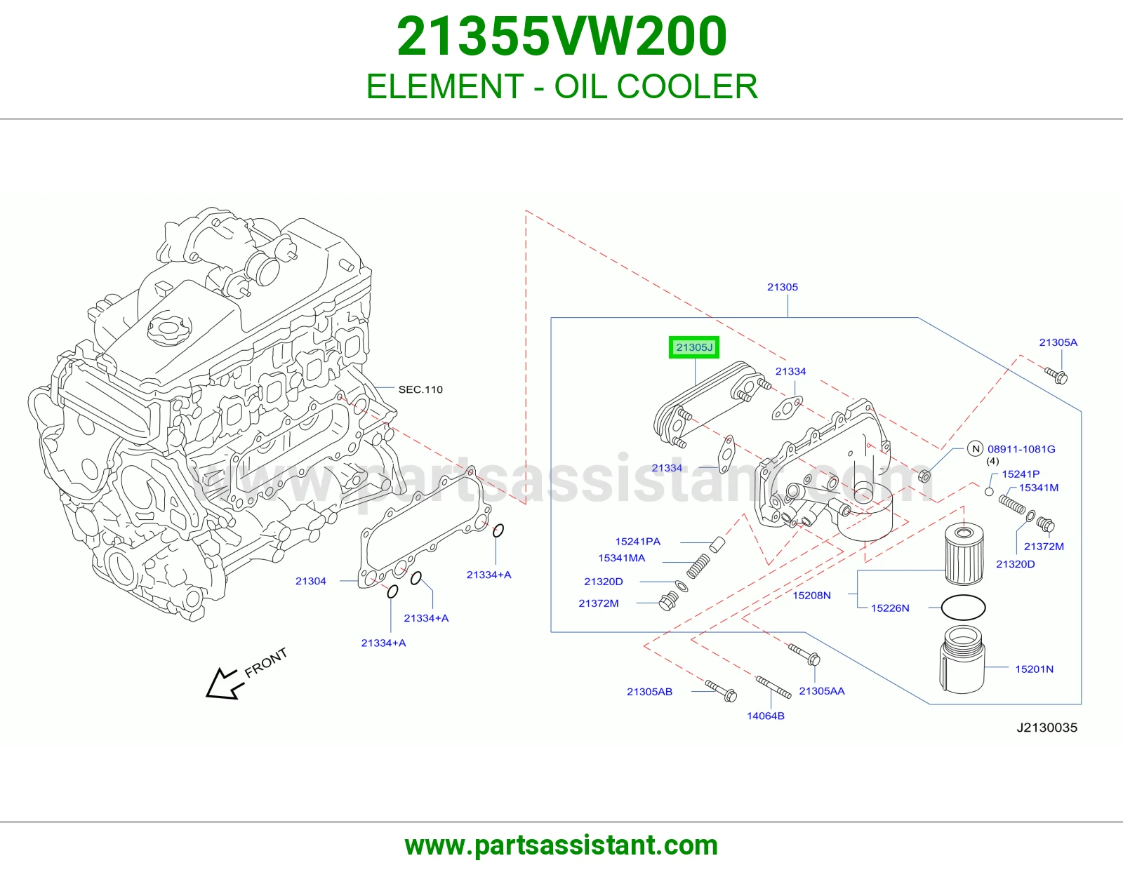فلتر مبرد زيت 21355VW200