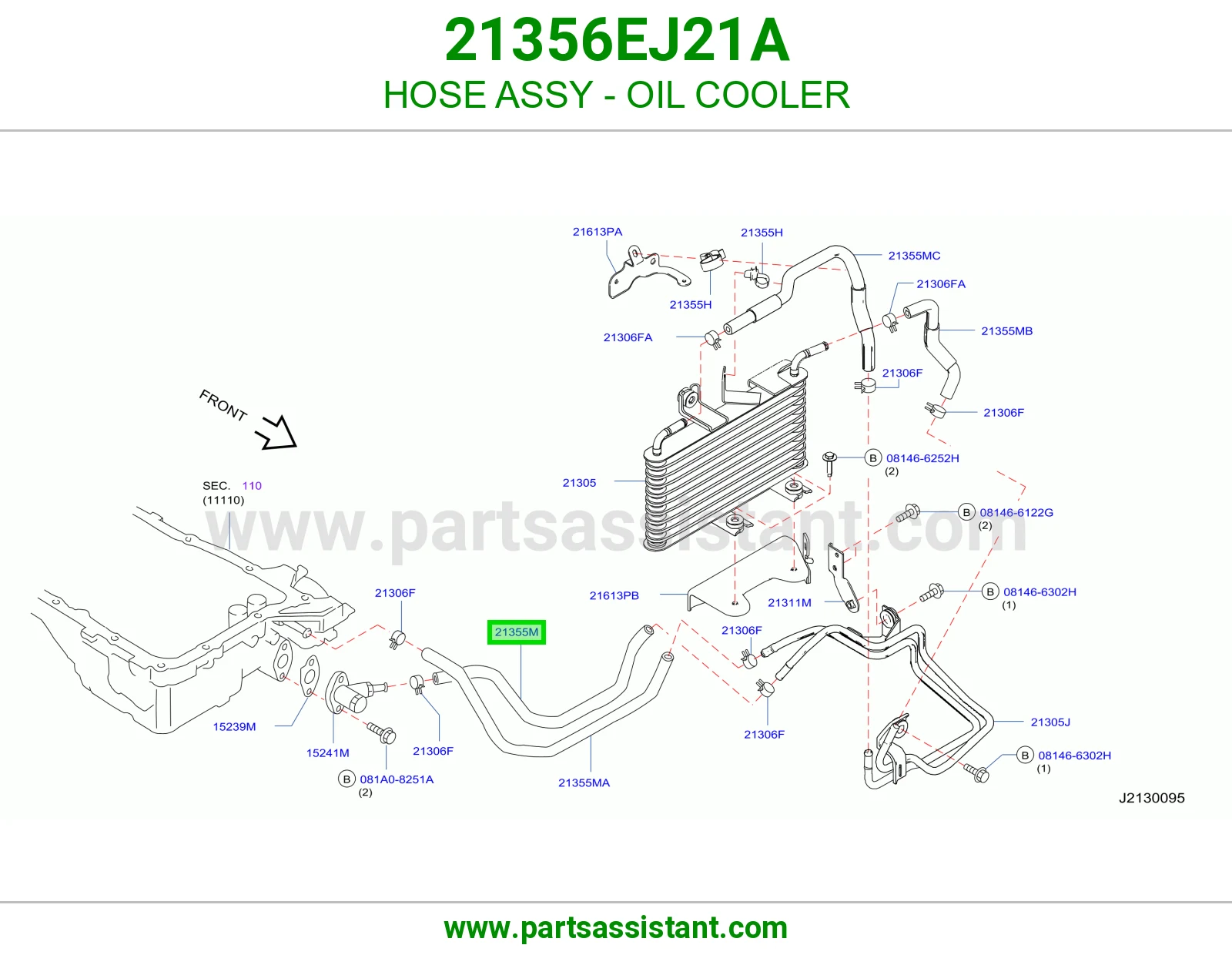 HOSE ASSY - OIL COOLER 21356EJ21A
