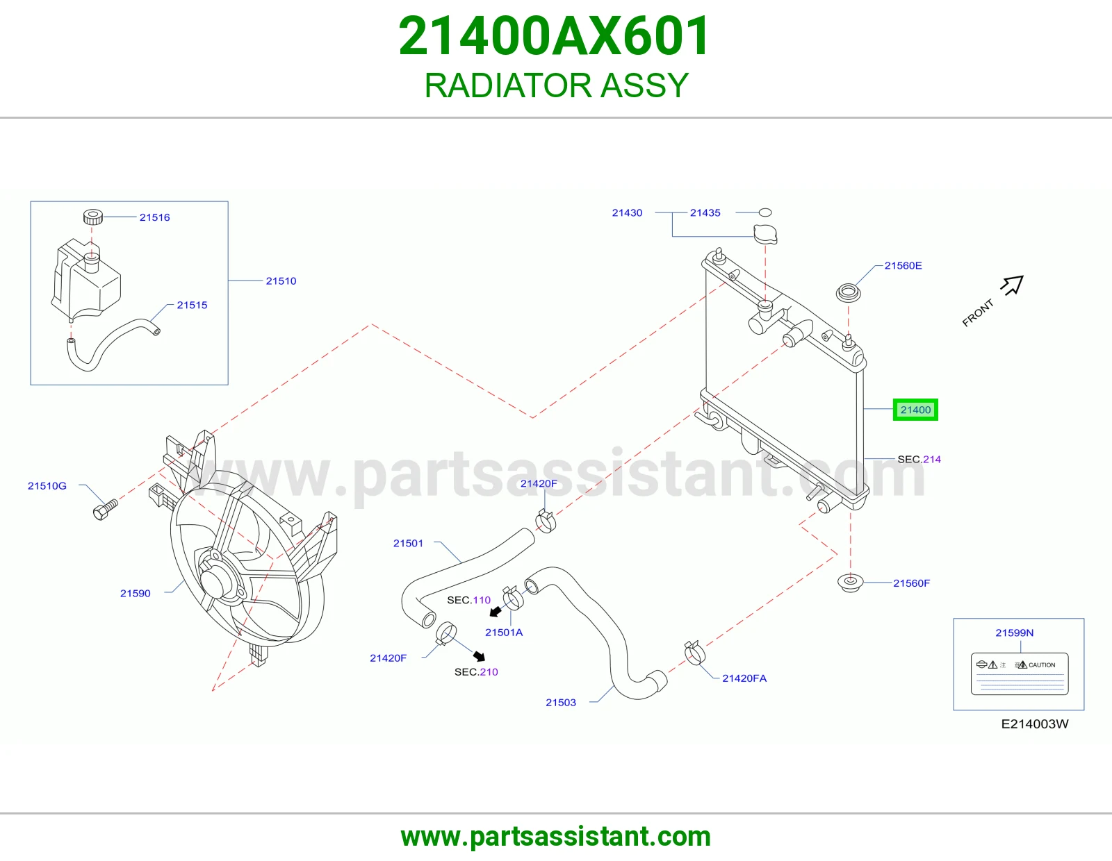 رديتر ماء مكينه 21400AX601