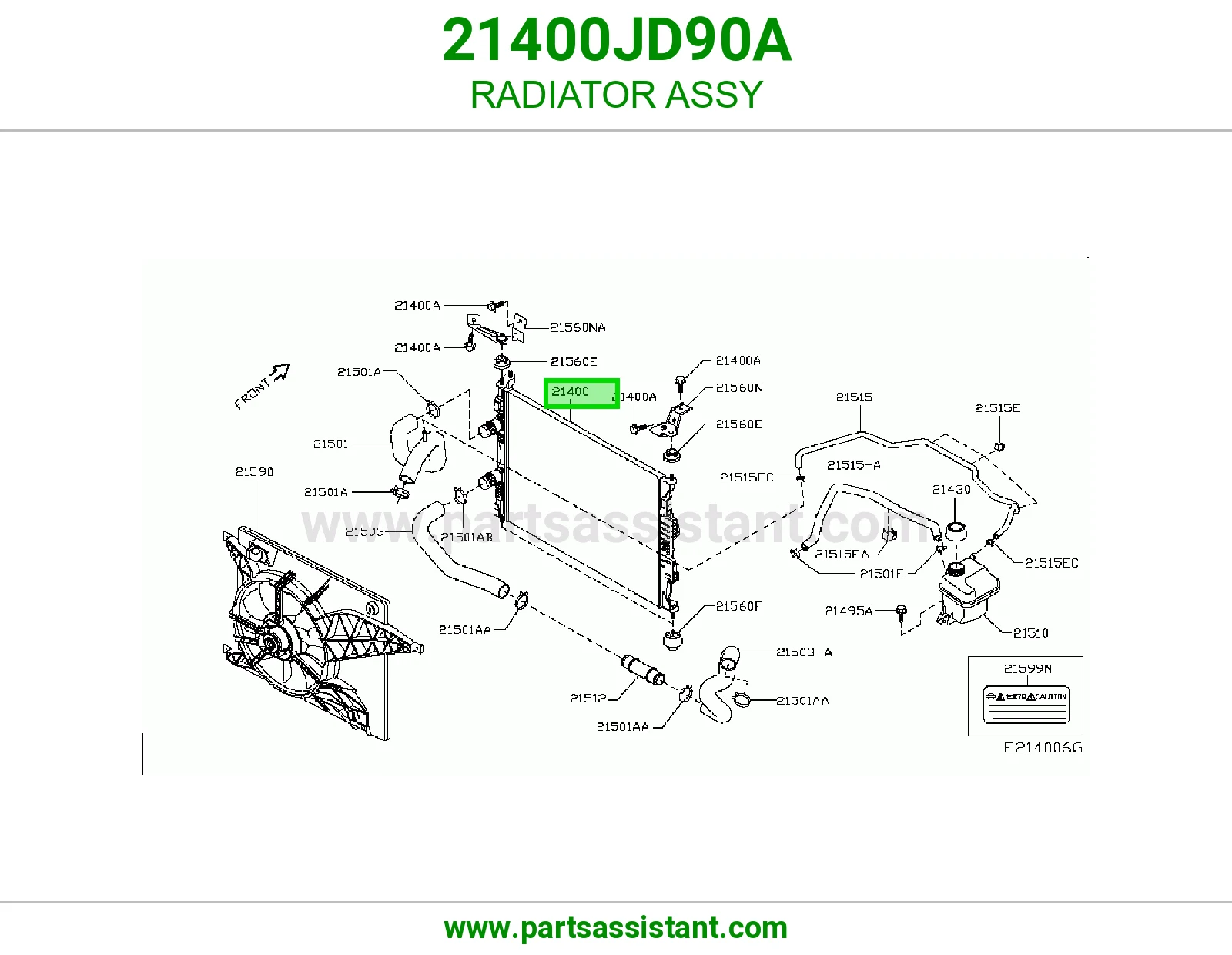 رديتر ماء مكينه 21400JD90A