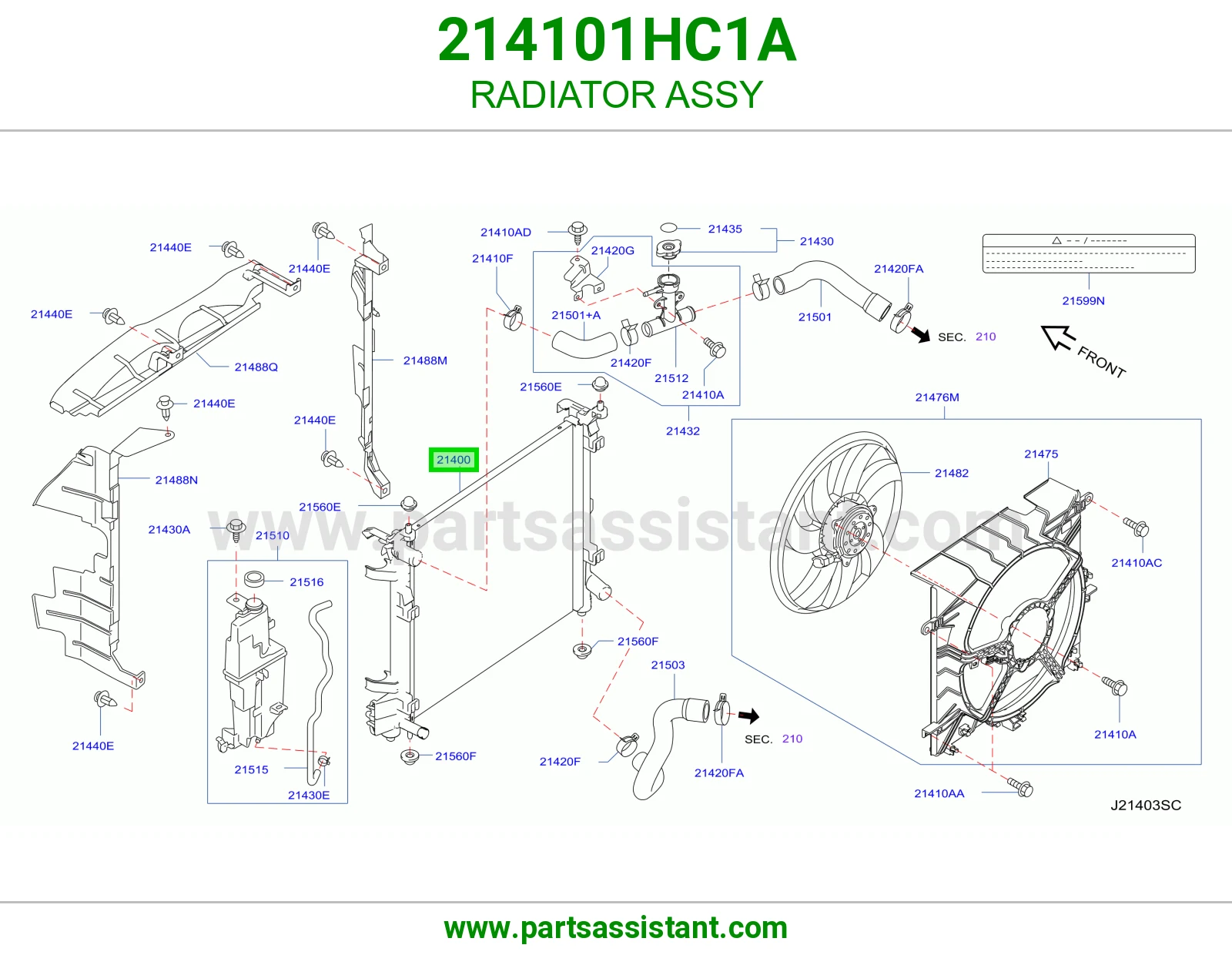 رديتر ماء مكينه 214101HC1A