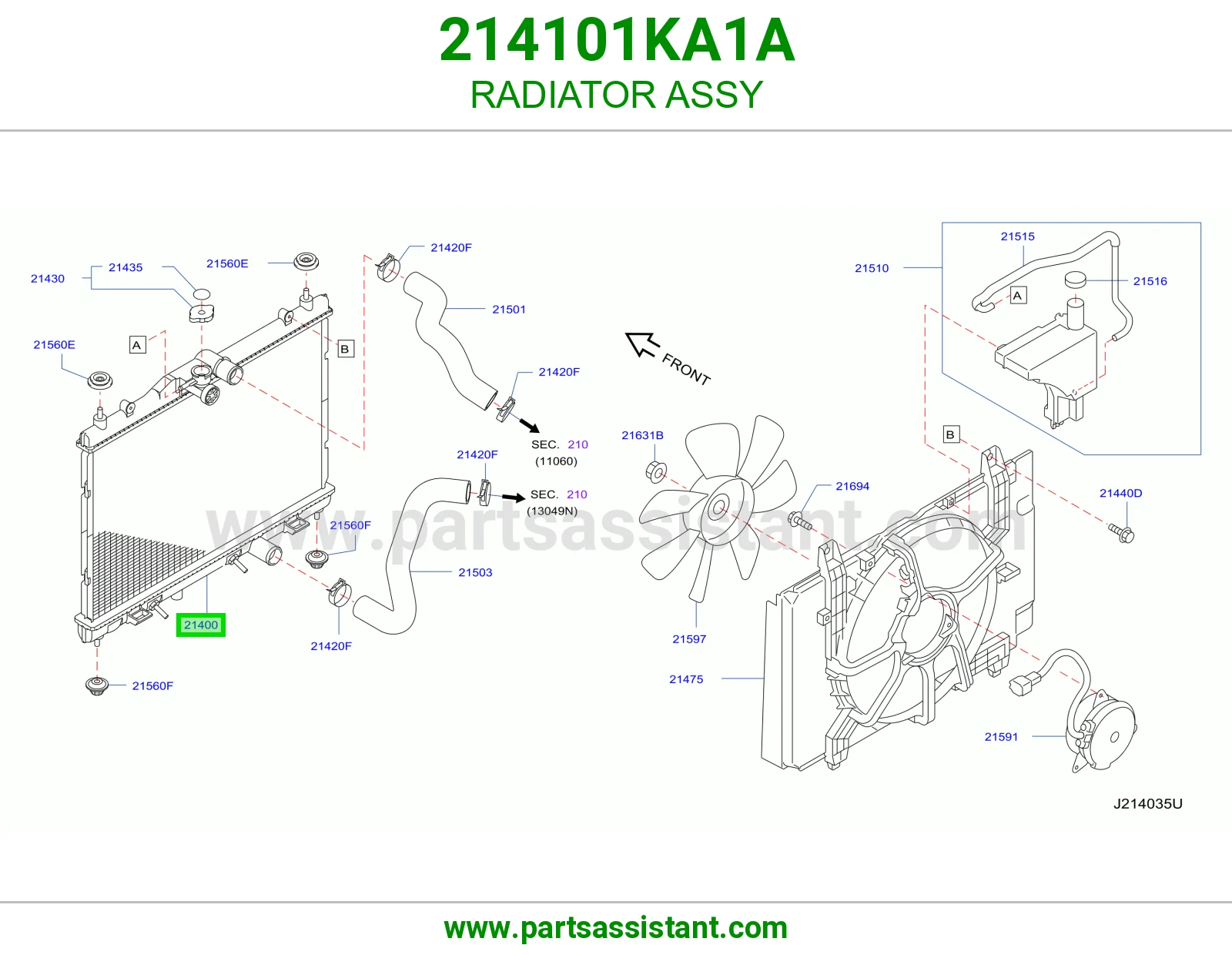 RADIATOR ASSY 214101KA1A