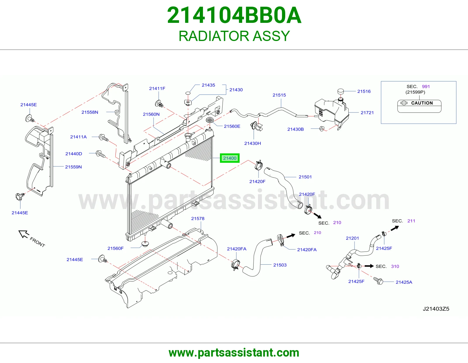 رديتر ماء مكينه 214104BB0A