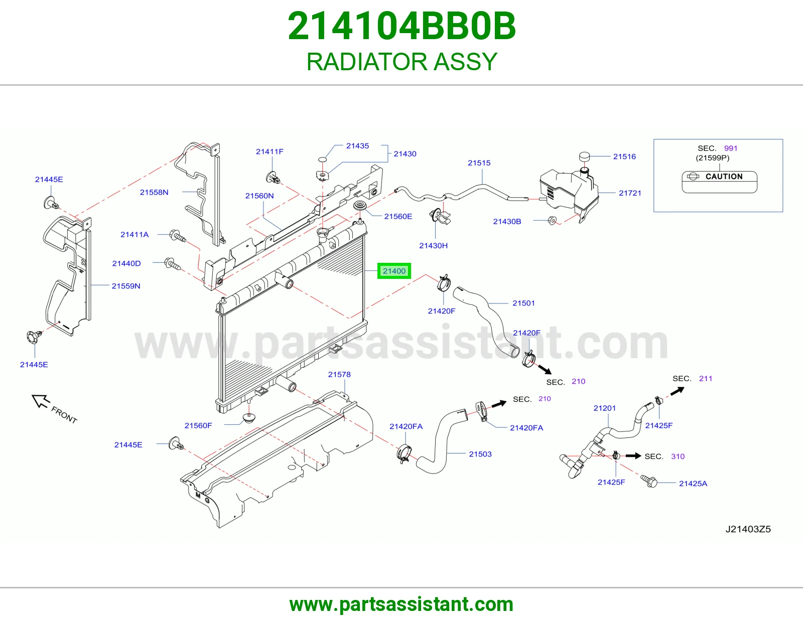 رديتر ماء مكينه 214104BB0B