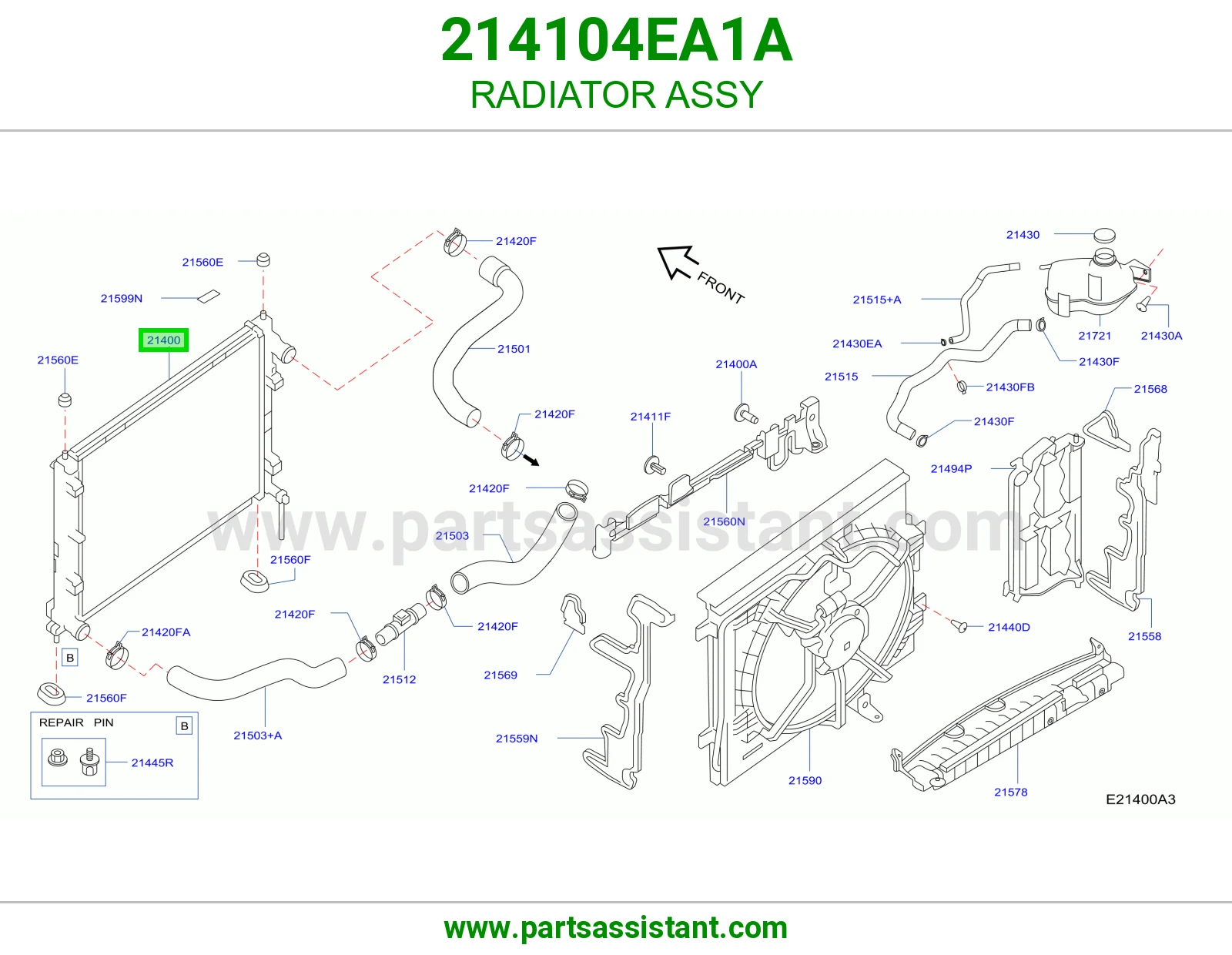 رديتر ماء مكينه 214104EA1A