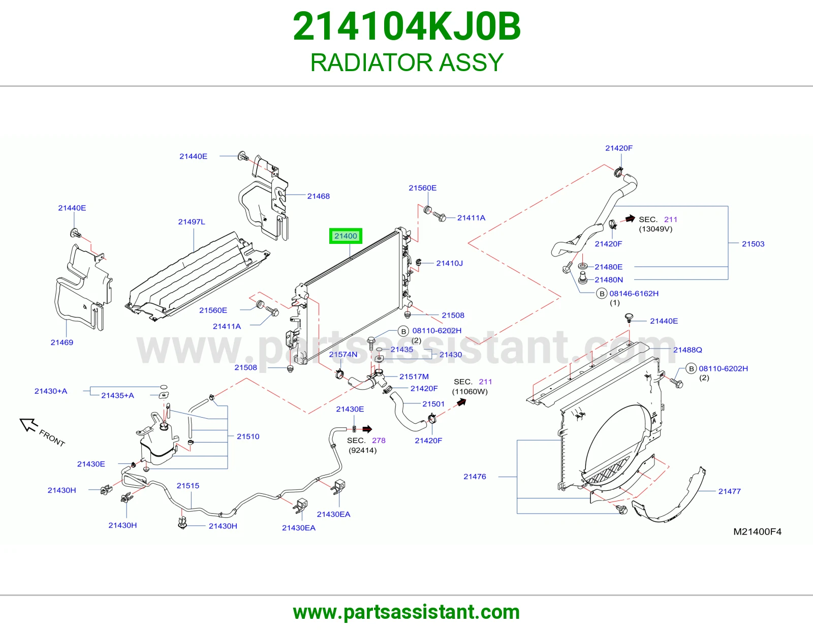 RADIATOR ASSY 214104KJ0B