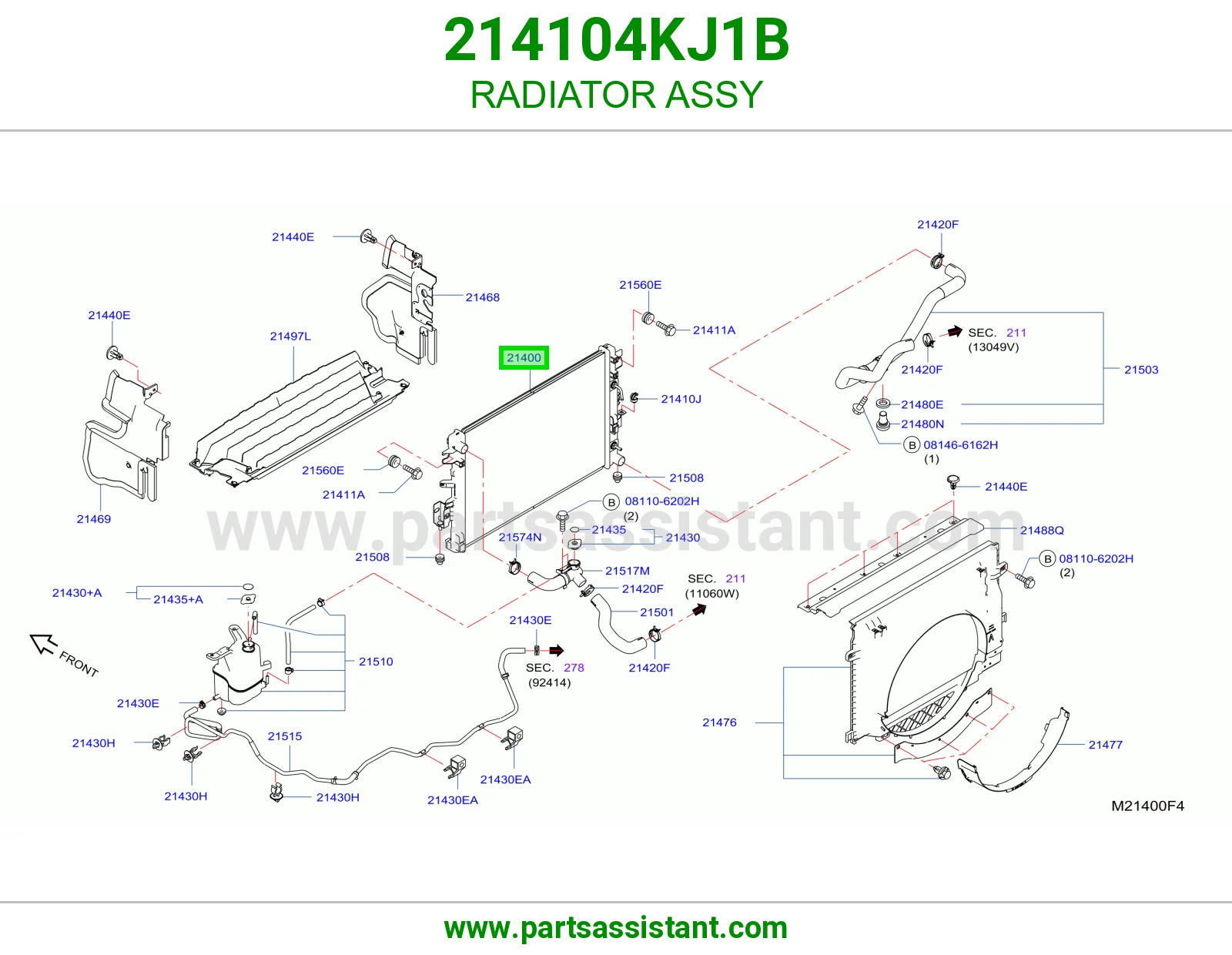 رديتر ماء مكينه 214104KJ1B