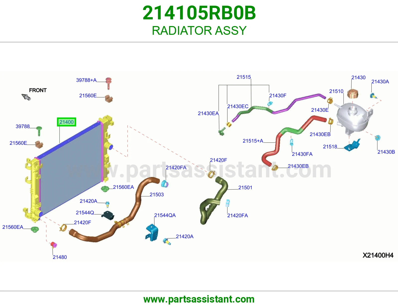 رديتر ماء مكينه 214105RB0B