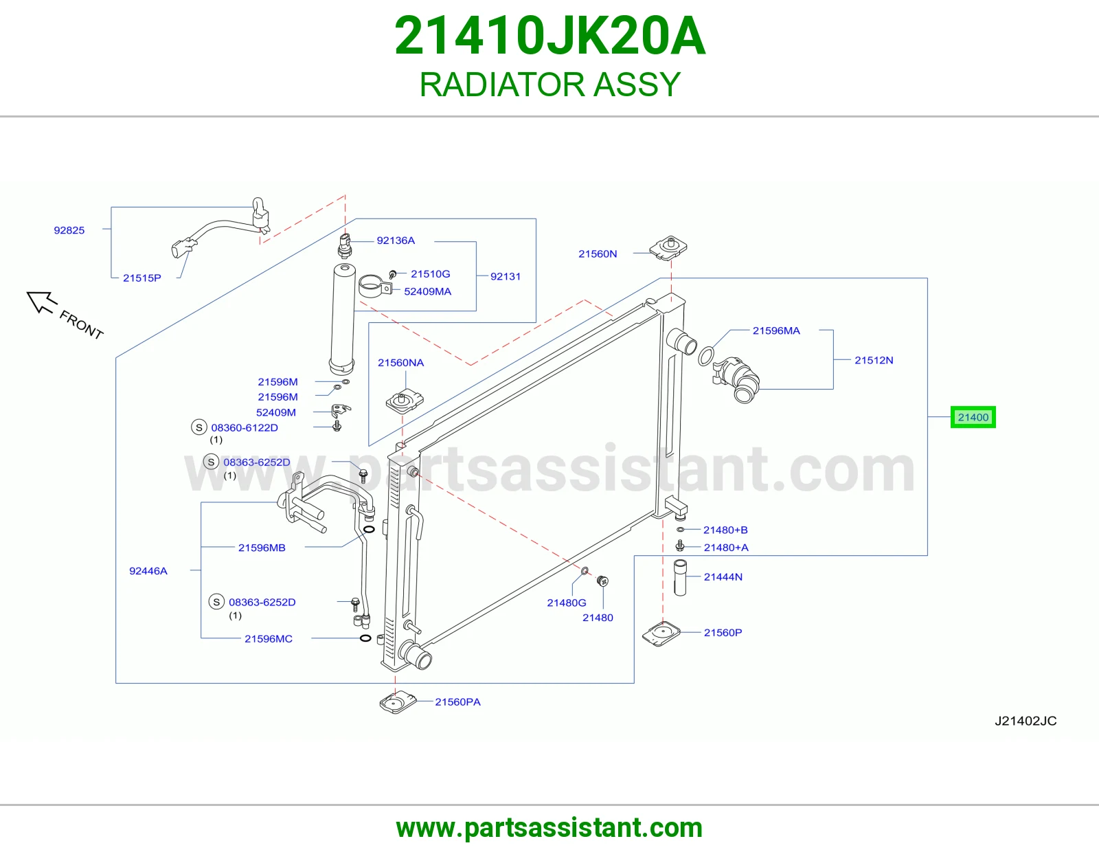 رديتر ماء مكينه 21410JK20A