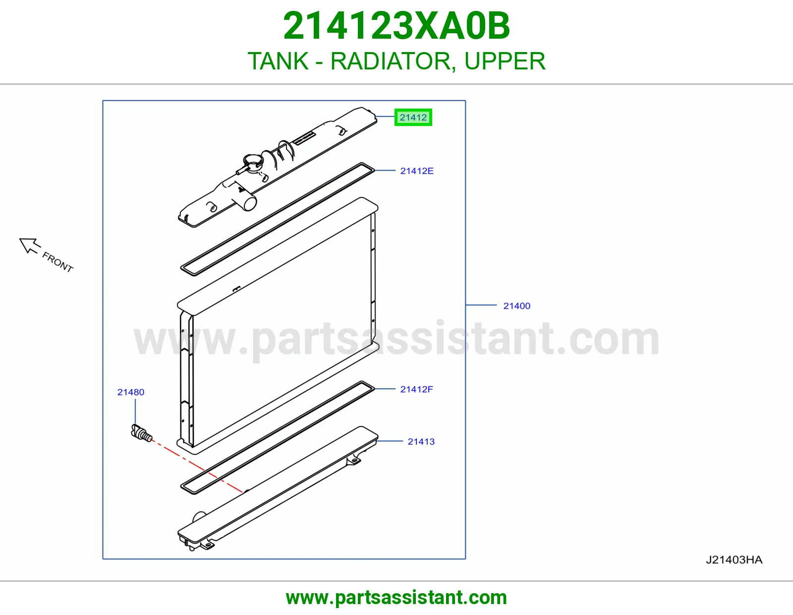 طبله رديتر ماء فوق 214123XA0B