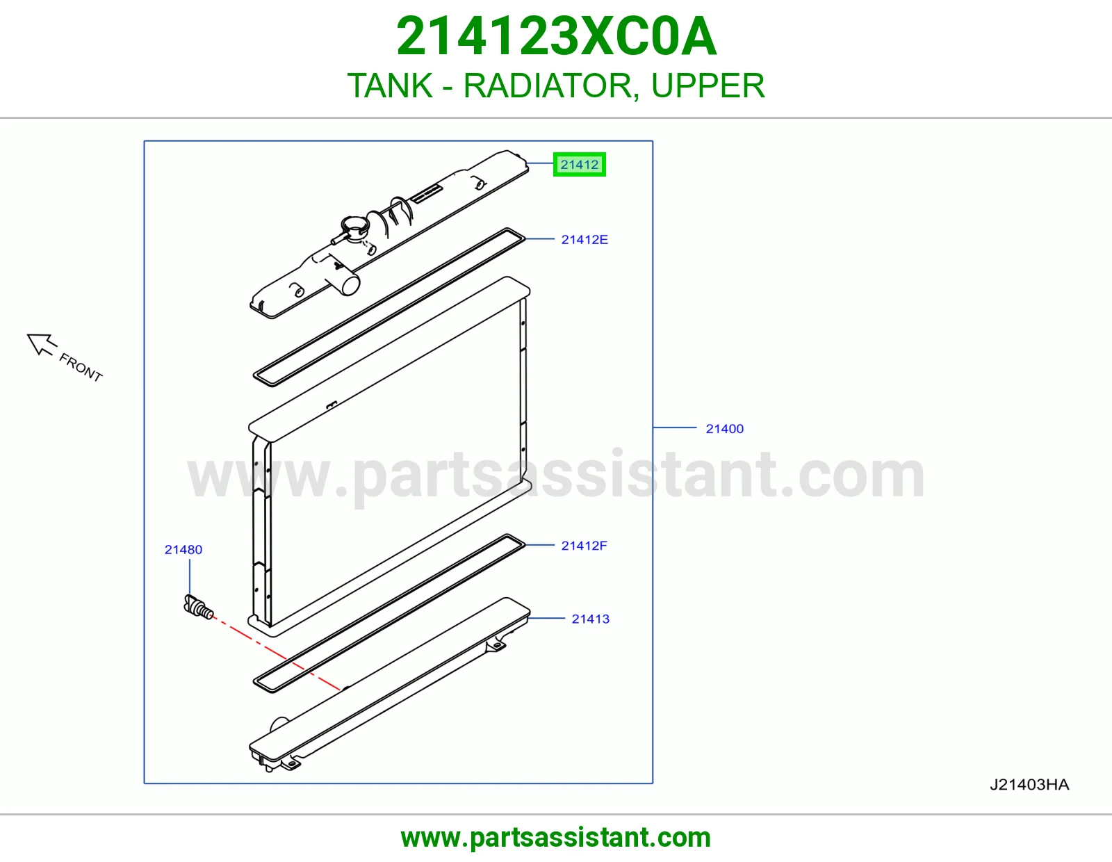 طبله رديتر ماء فوق 214123XC0A