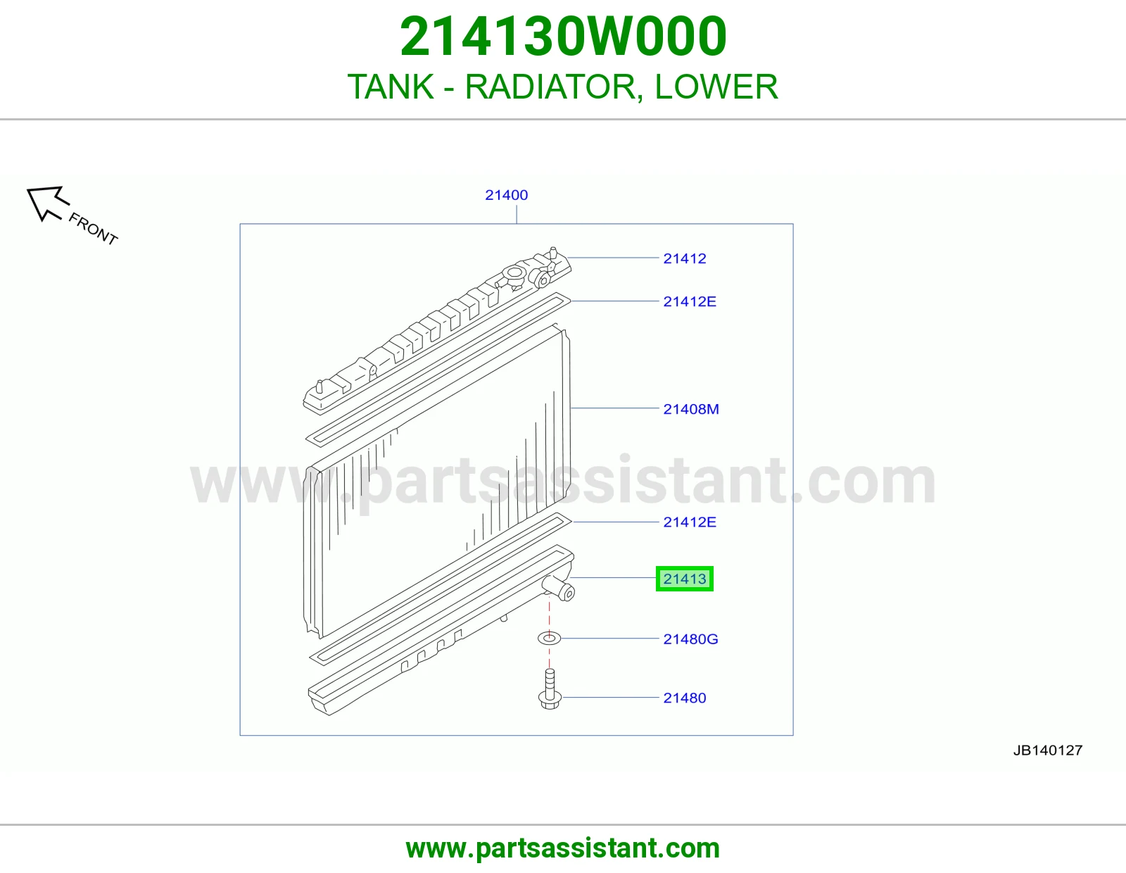 طبله رديتر ماء تحت 214130W000