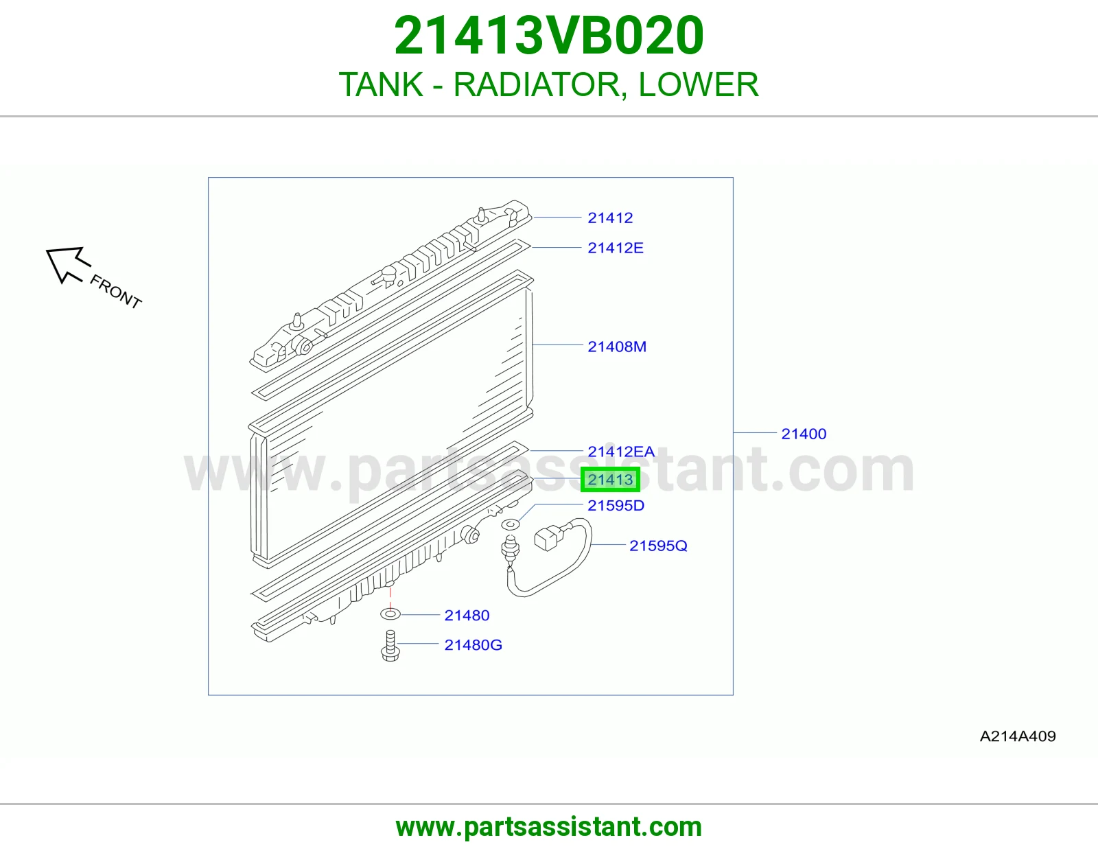 طبله رديتر ماء تحت 21413VB020