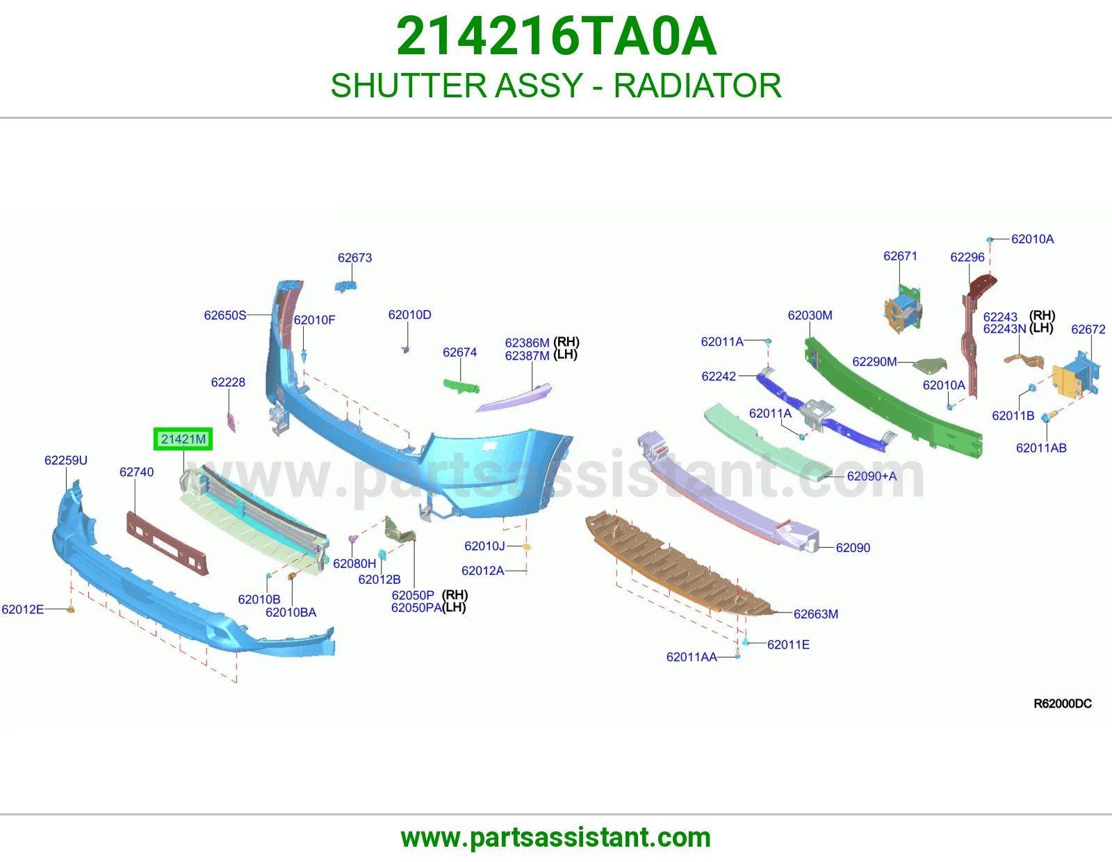 حاجب هواء رديتر كامل 214216TA0A