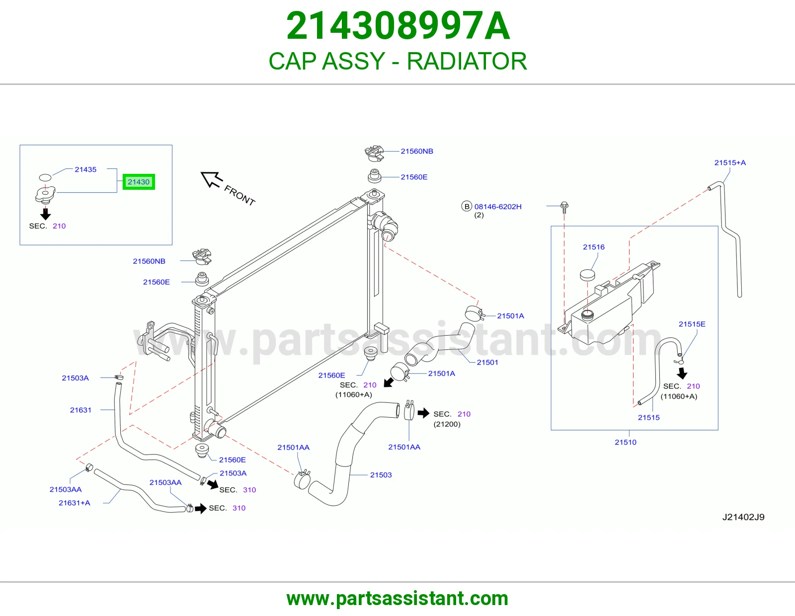 CAP ASSY - RADIATOR 214308997A