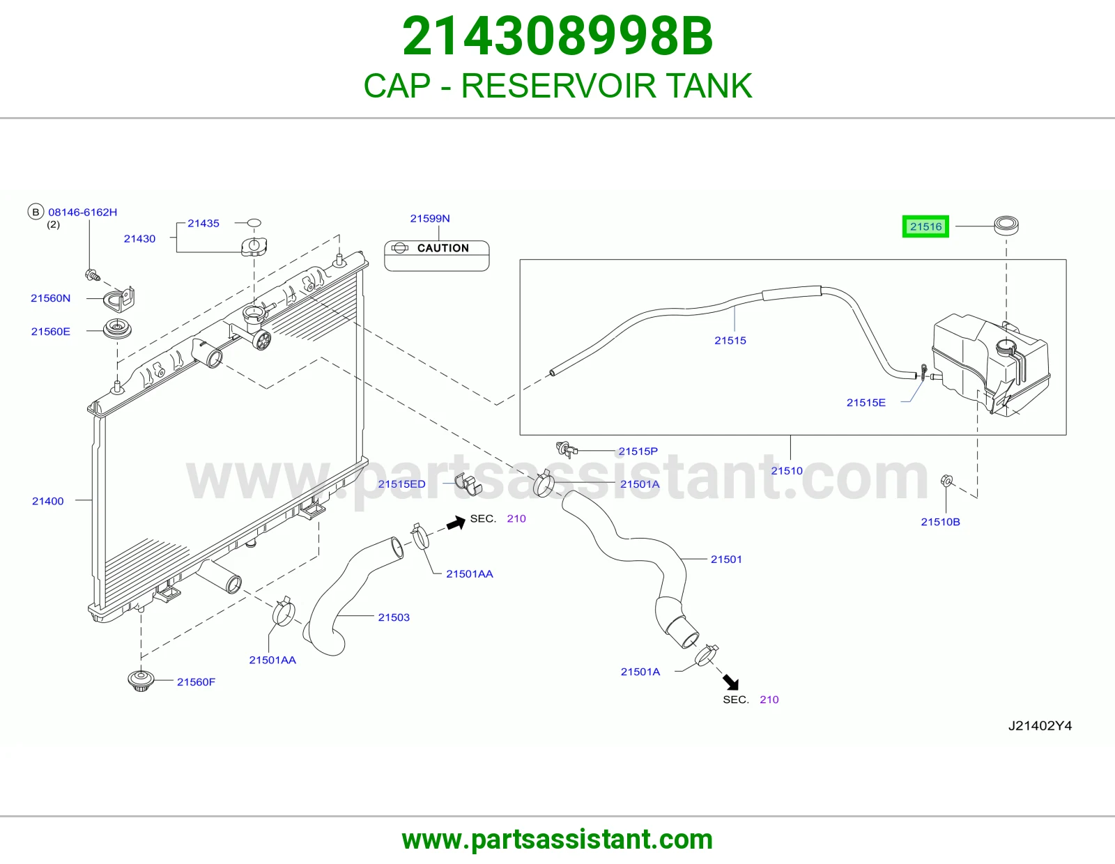 CAP - RESERVOIR TANK 214308998B