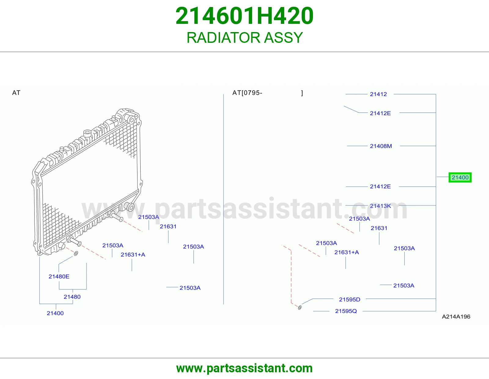 رديتر ماء مكينه 214601H420