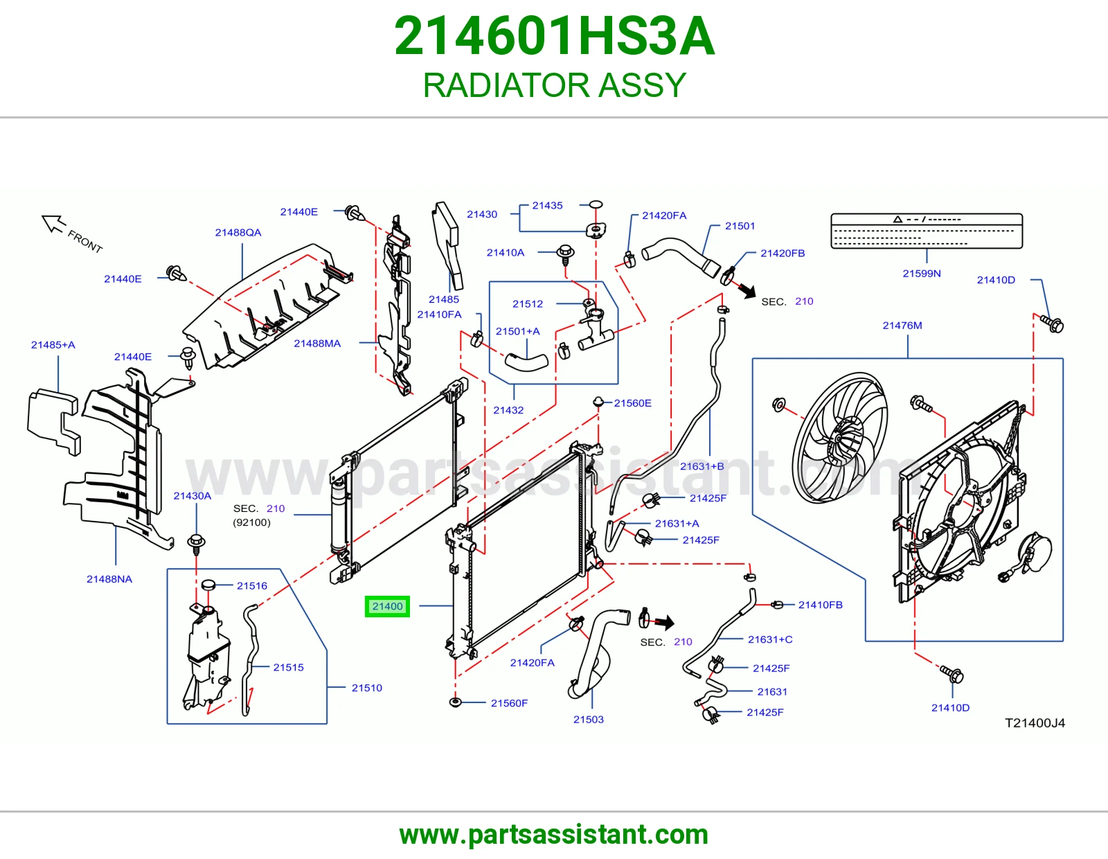 رديتر ماء مكينه 214601HS3A