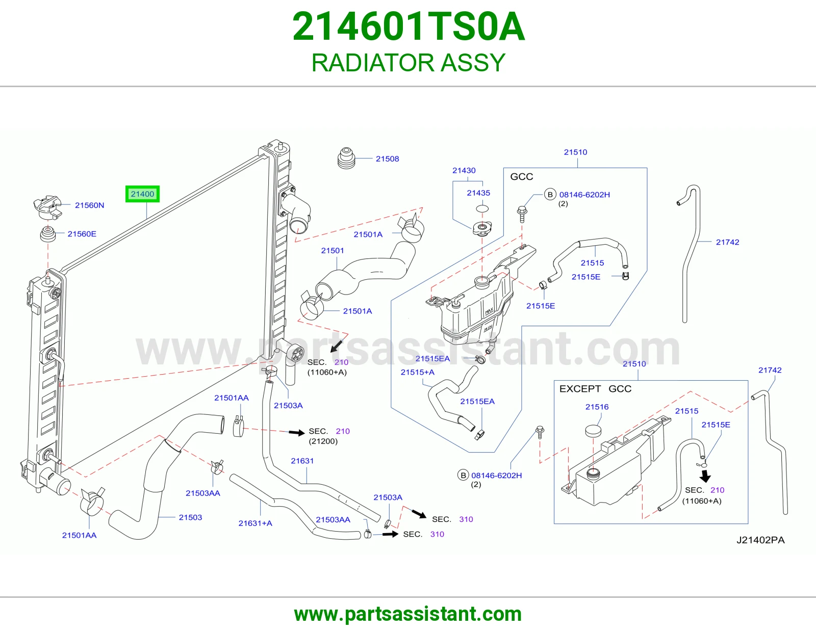 رديتر ماء مكينه 214601TS0A