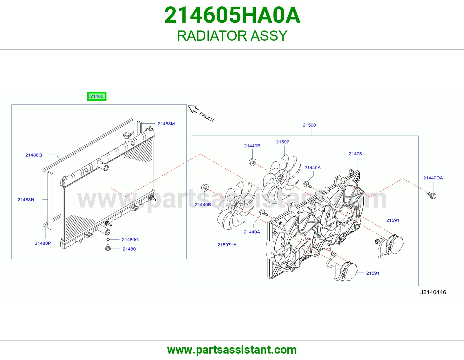 رديتر ماء مكينه 214605HA0A