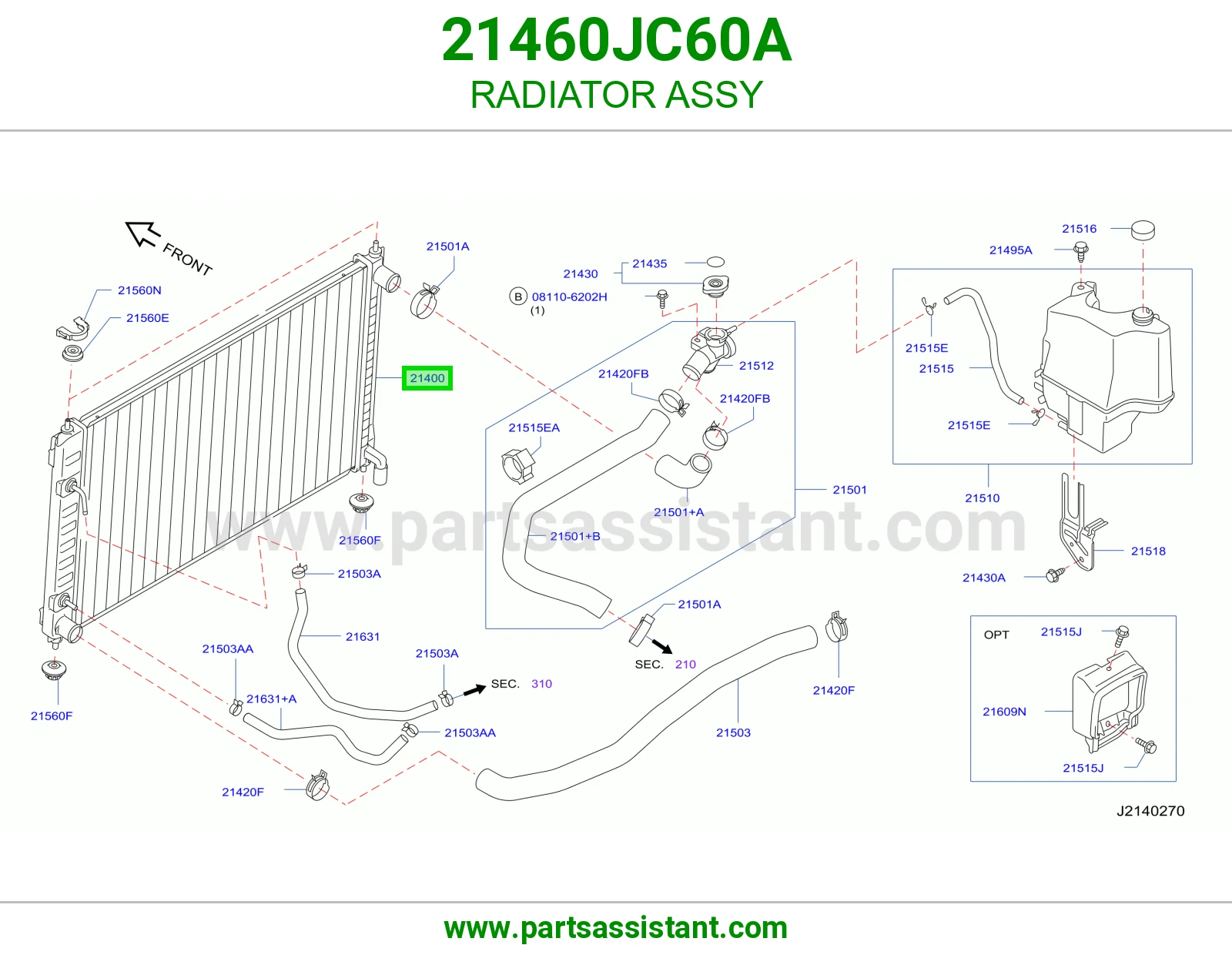 رديتر ماء مكينه 21460JC60A