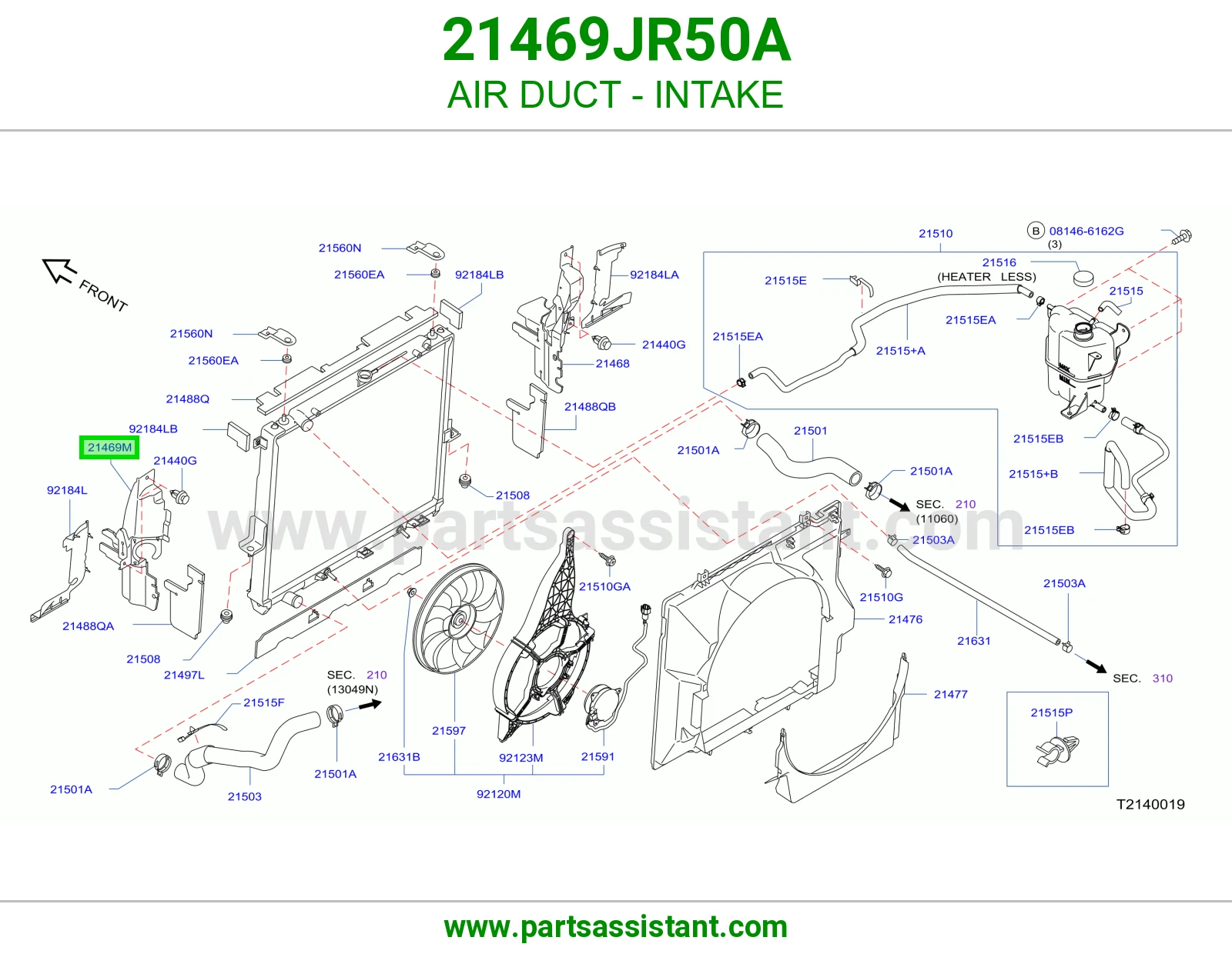 وصلة هواء سحب هواء 21469JR50A
