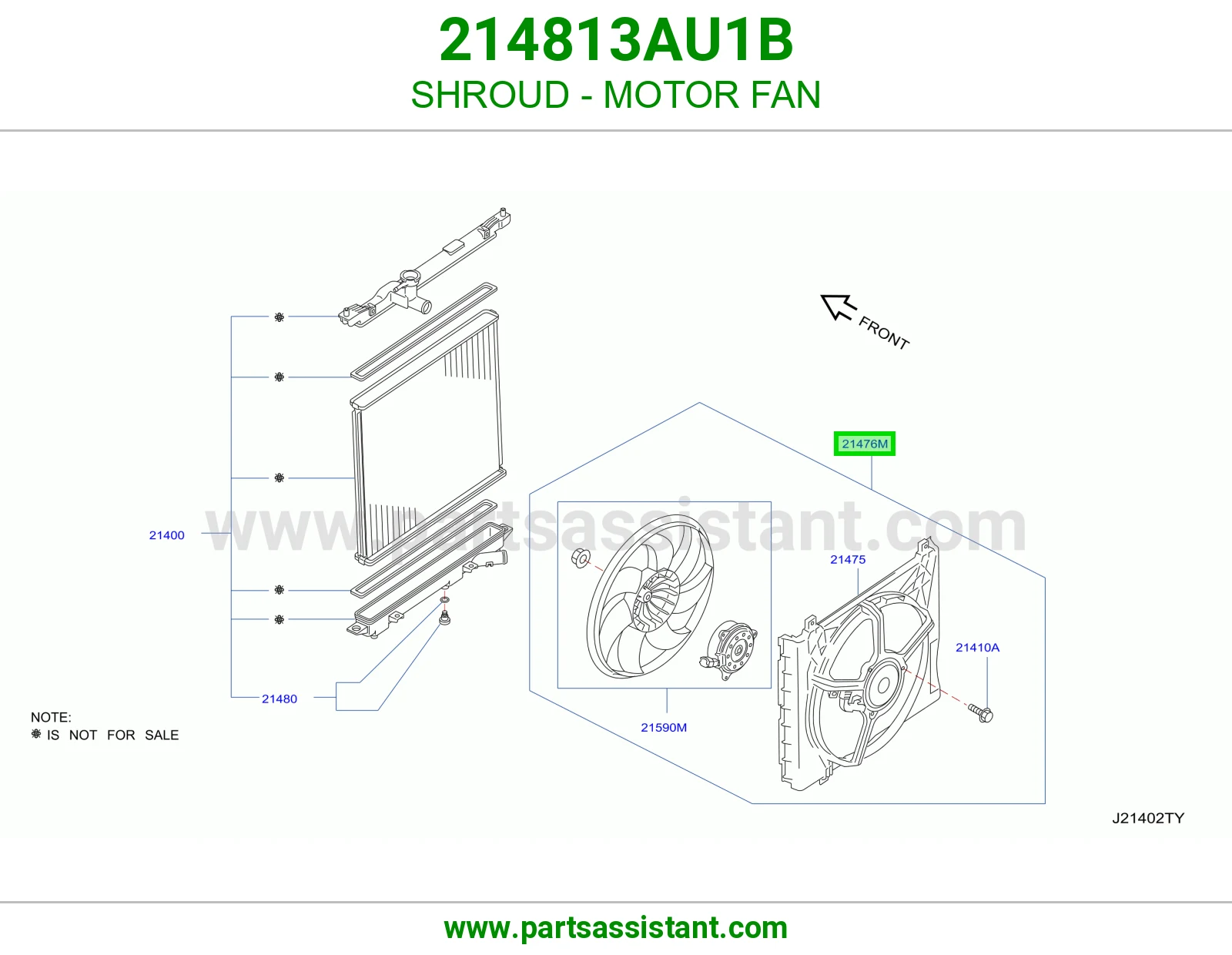 قاعده مع مروحه ودينمو مكيف 214813AU1B