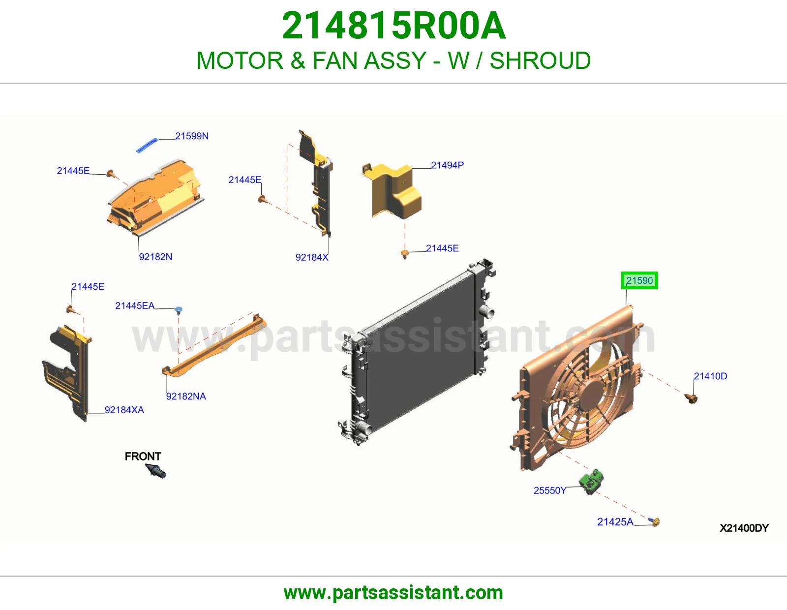 قاعده مع مروحه ودينمو مكيف 214815R00A