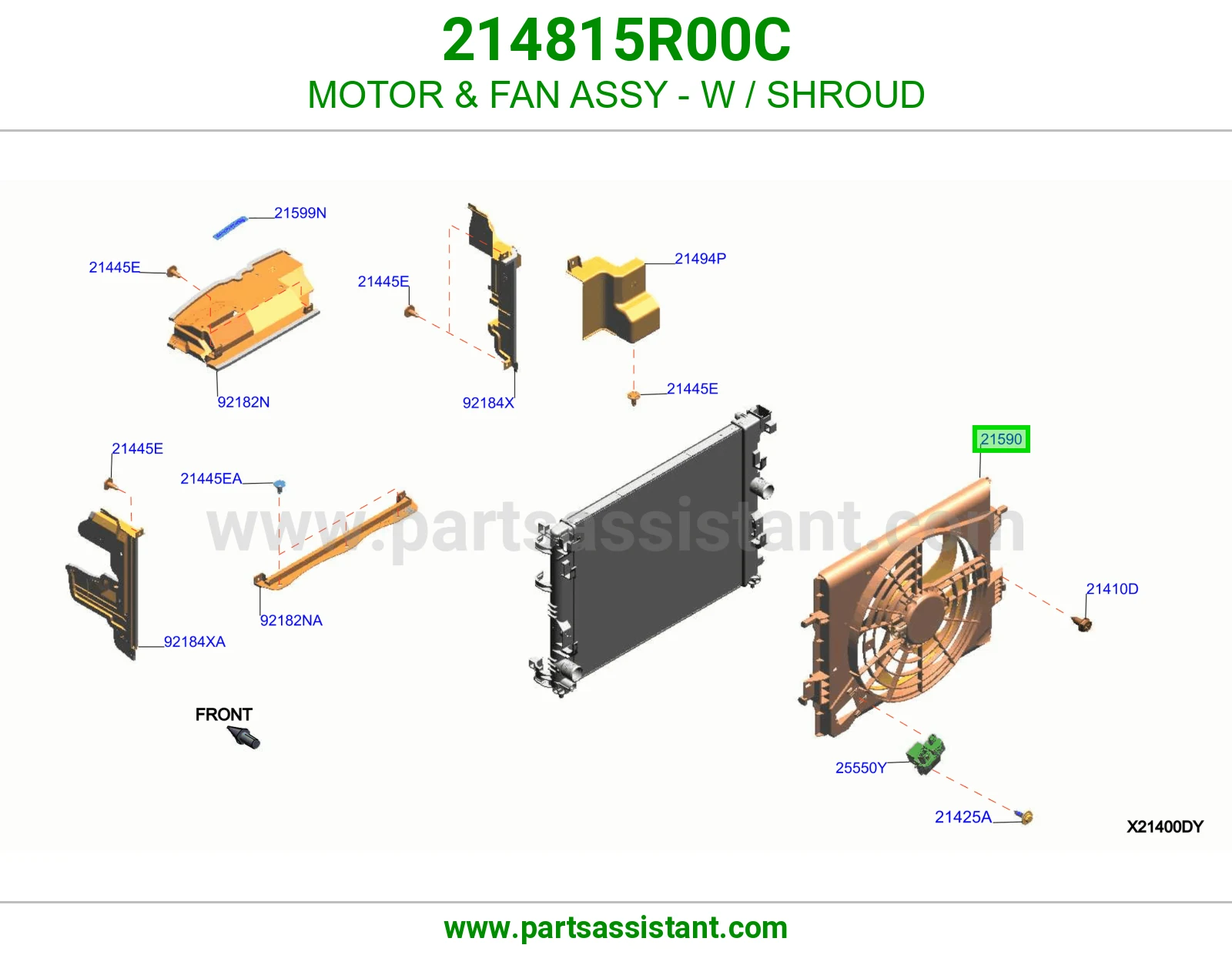 قاعده مع مروحه ودينمو مكيف 214815R00C