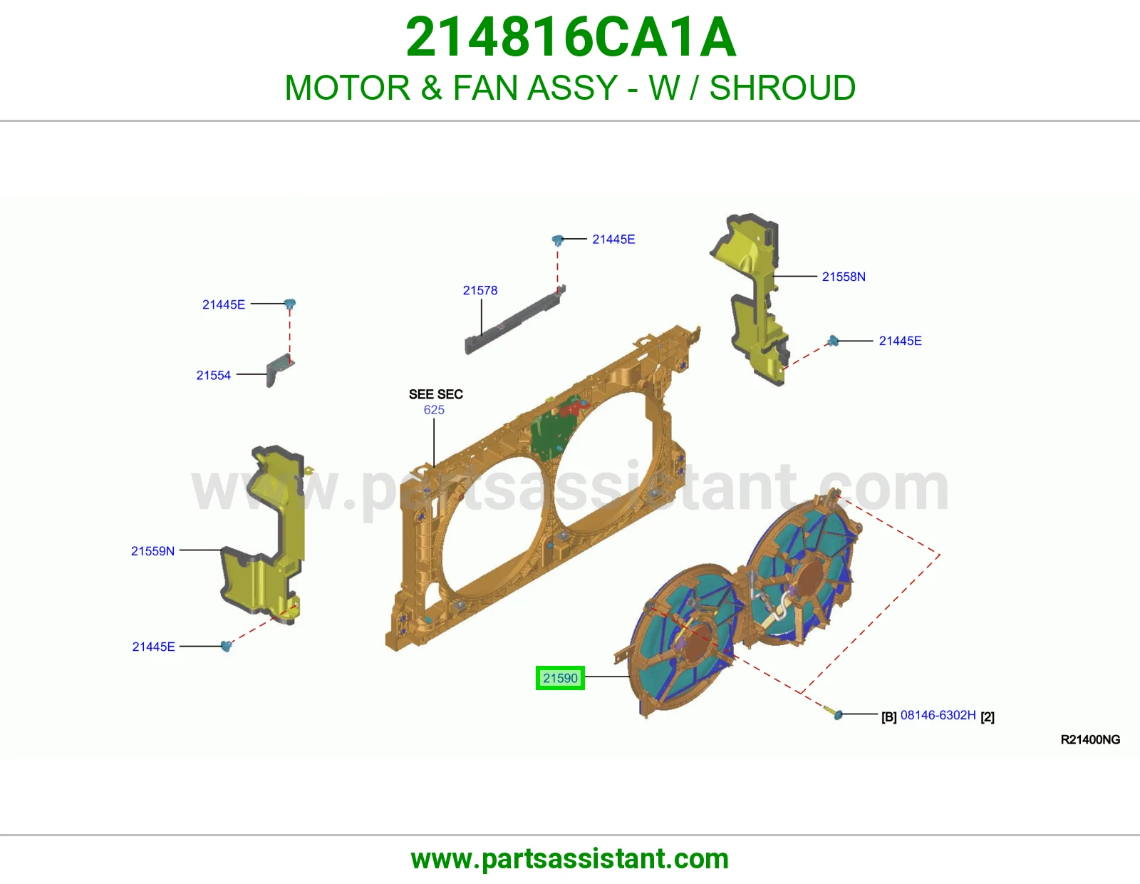 قاعده مع مروحه ودينمو مكيف 214816CA1A