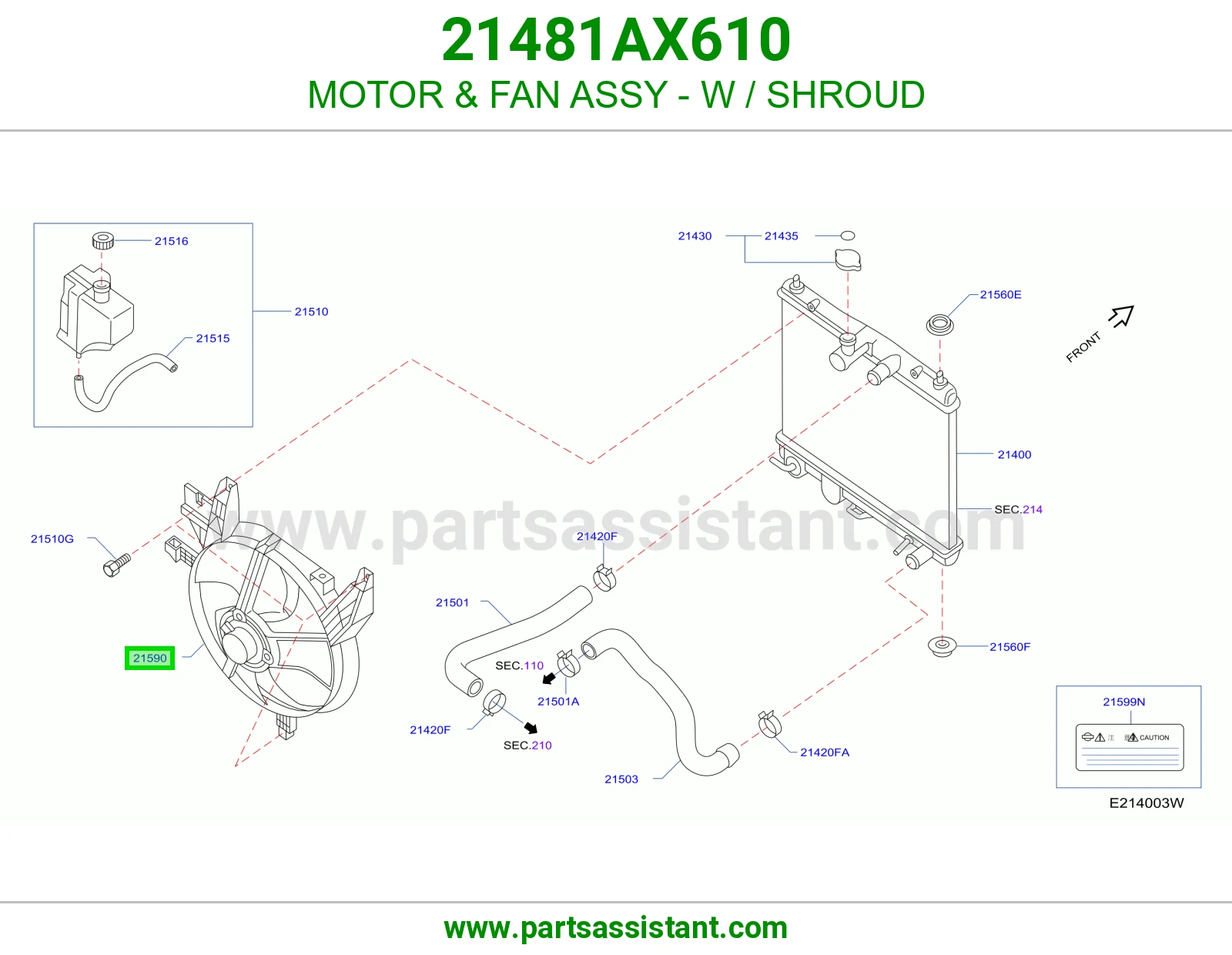 قاعده مع مروحه ودينمو مكيف 21481AX610