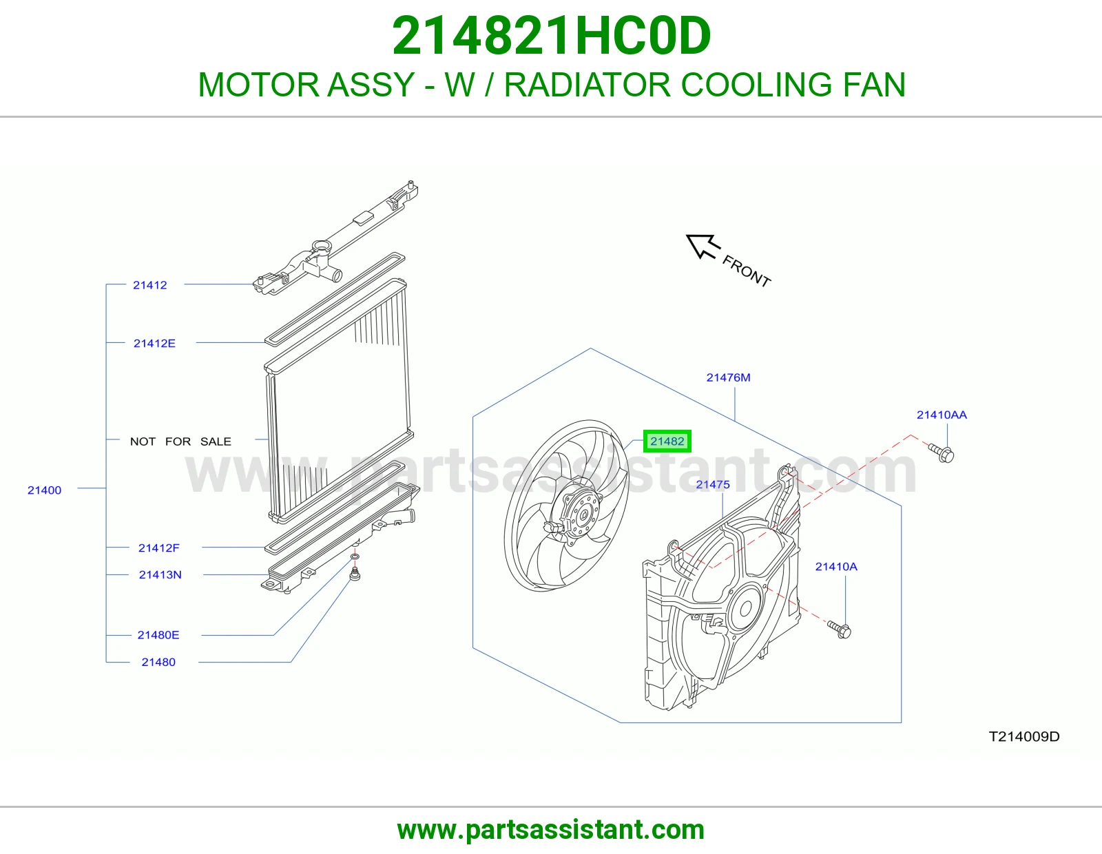 MOTOR ASSY - W / RADIATOR COOLING FAN 214821HC0D