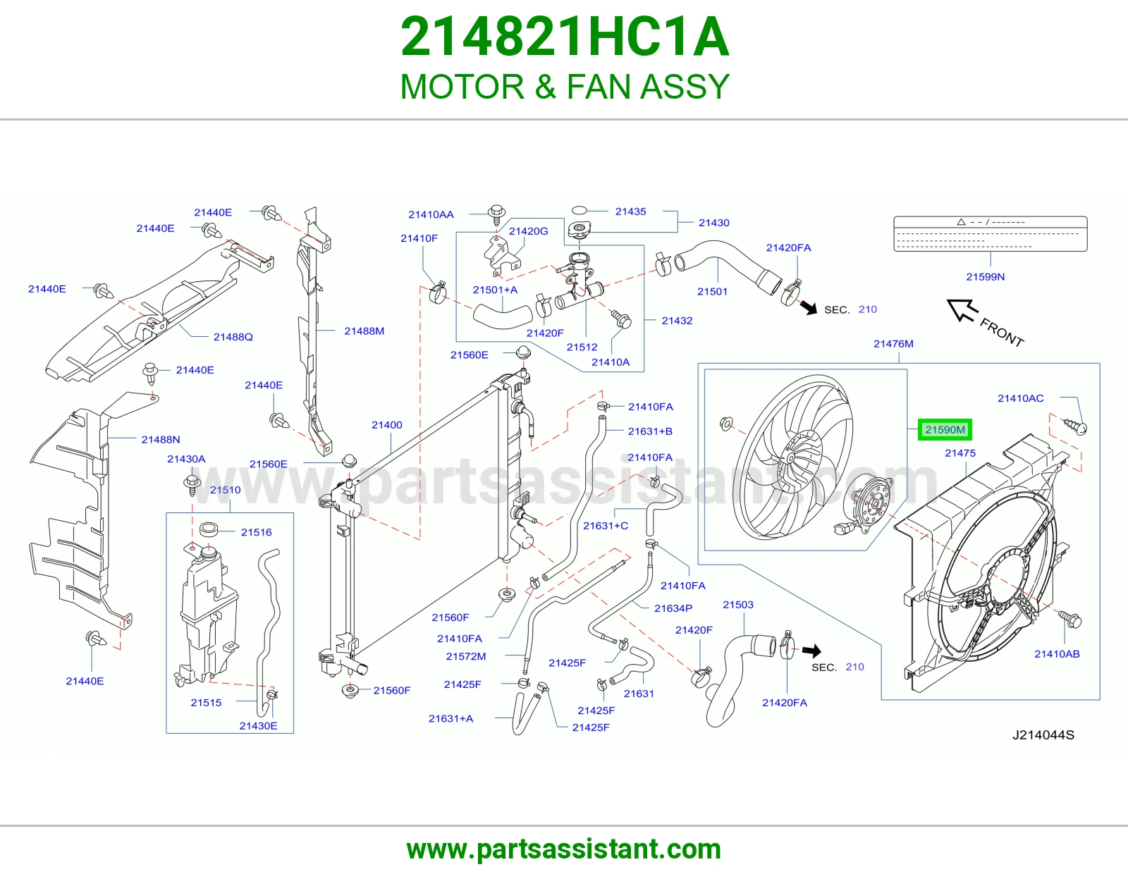 دينمو و مروحه مكيف 214821HC1A