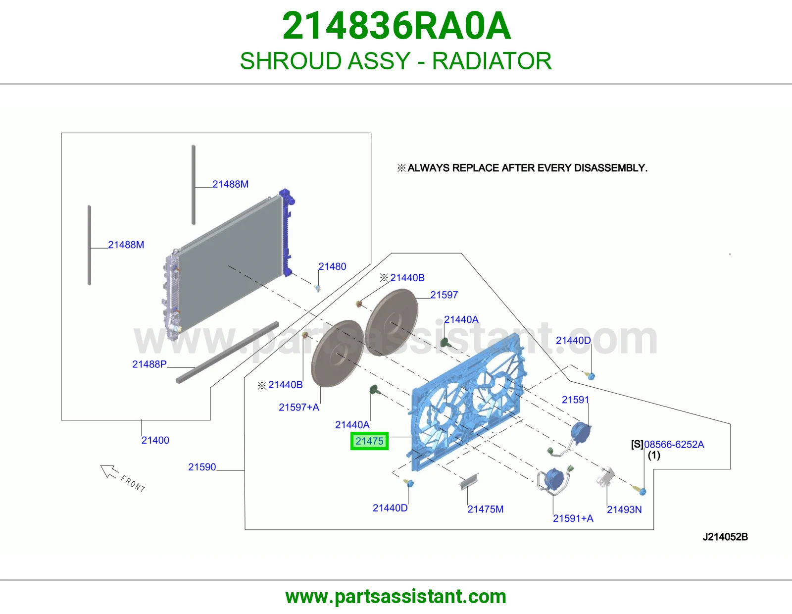 قاعده مروحه مكيف 214836RA0A