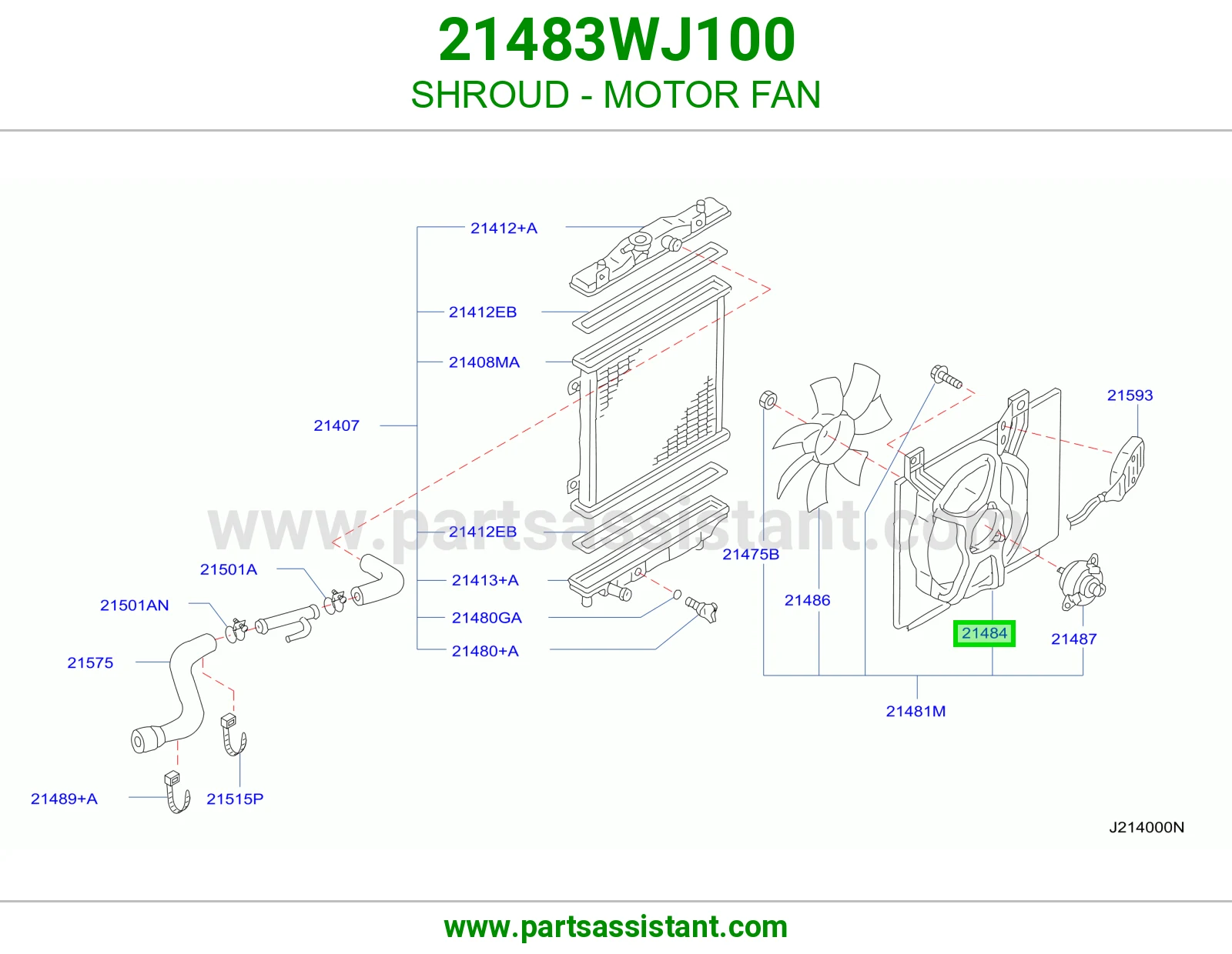 هواية موتور مروحة 21483WJ100