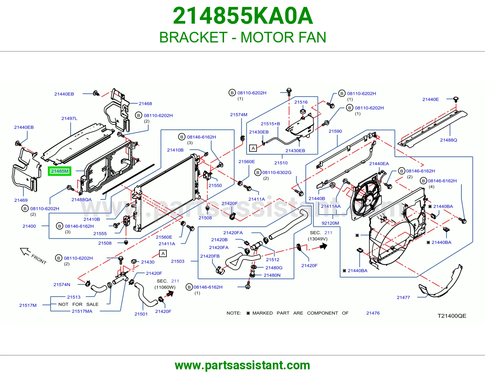 قاعدة موتور مروحة 214855KA0A