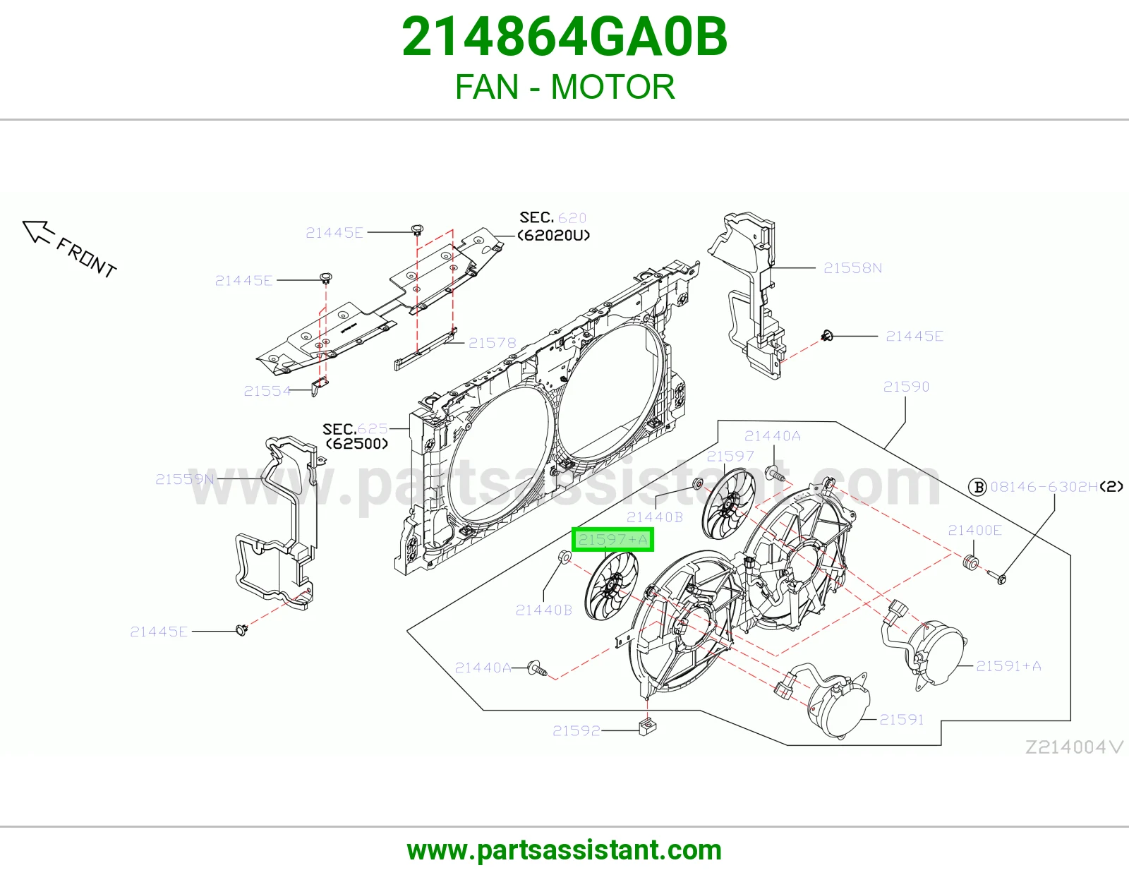 مروحه دينمو مكيف 214864GA0B