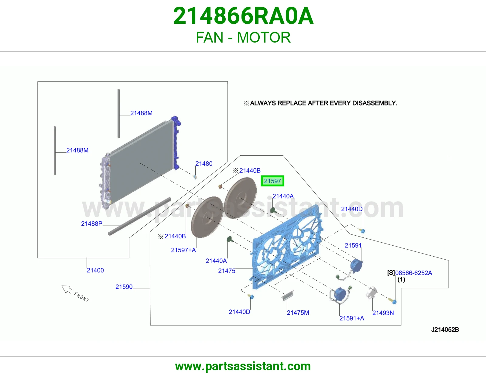 مروحه دينمو مكيف 214866RA0A