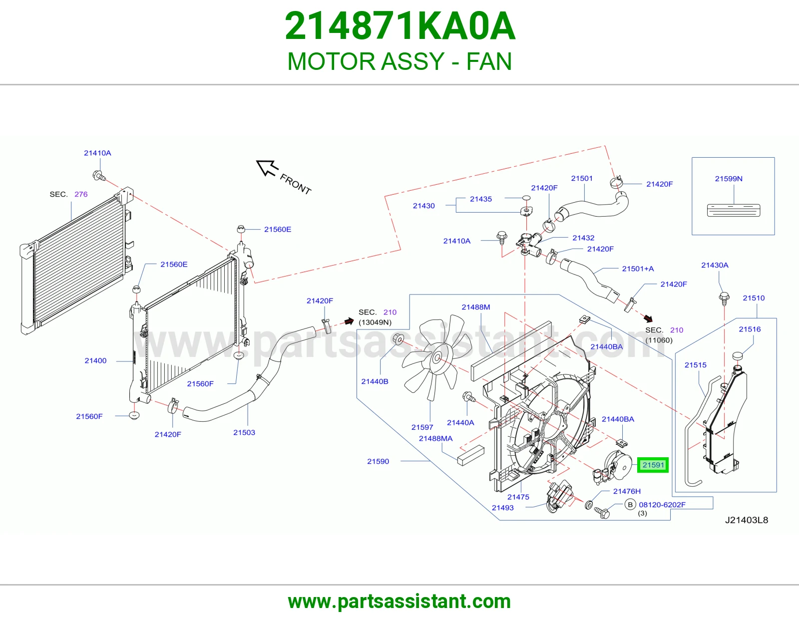 MOTOR ASSY - FAN 214871KA0A