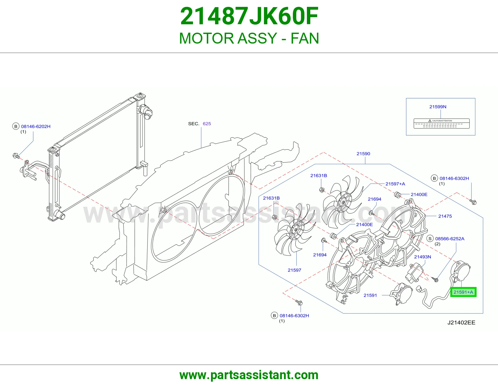 MOTOR ASSY - FAN 21487JK60F