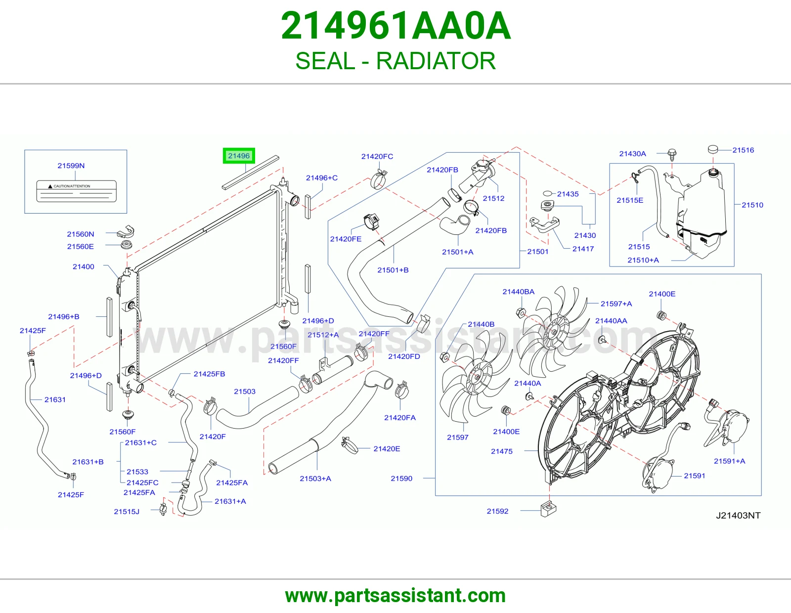 SEAL - RADIATOR 214961AA0A