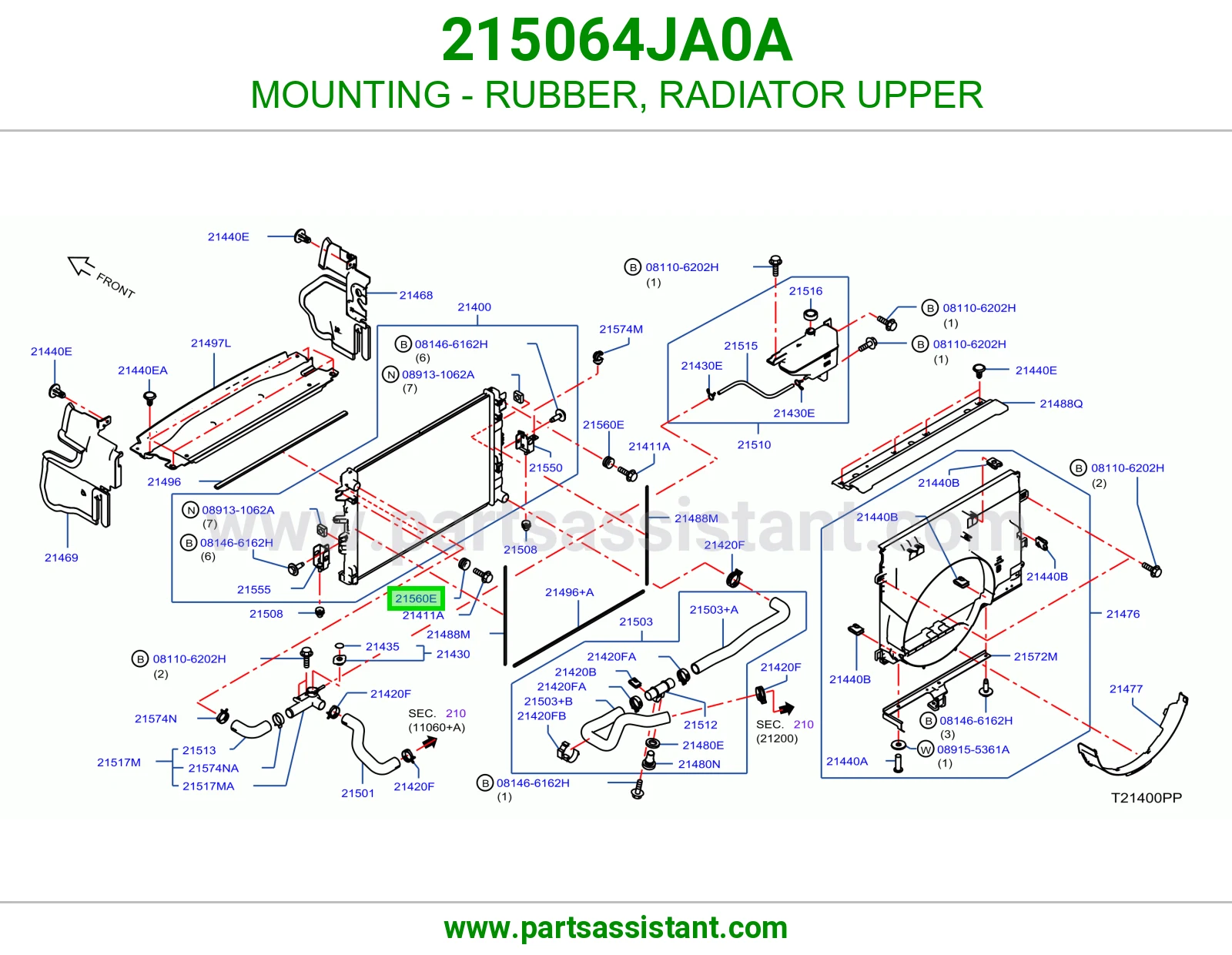 ربل كرسي رديتر ماء فوق 215064JA0A