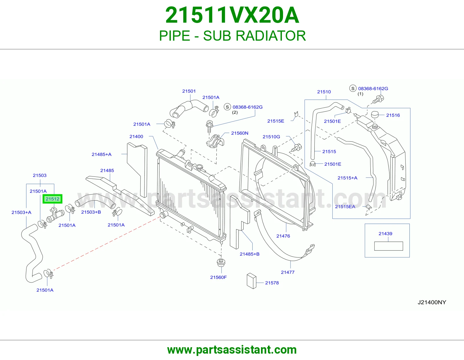 قاعده غطا رديتر 21511VX20A